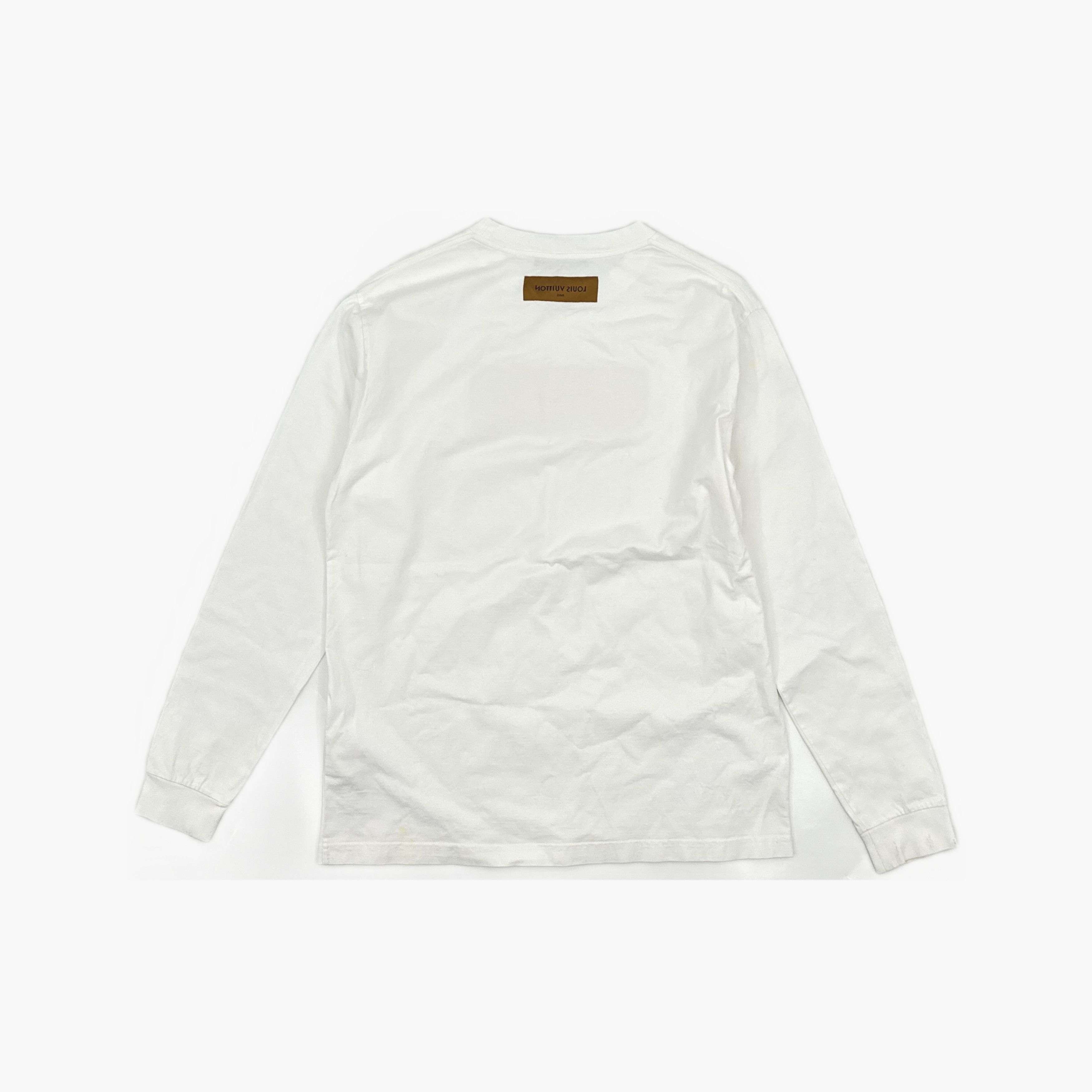 Louis Vuitton Louis Vuitton White Long Sleeve T-Shirt Size M Size US M / EU 48-50 / 2 - 2 Thumbnail