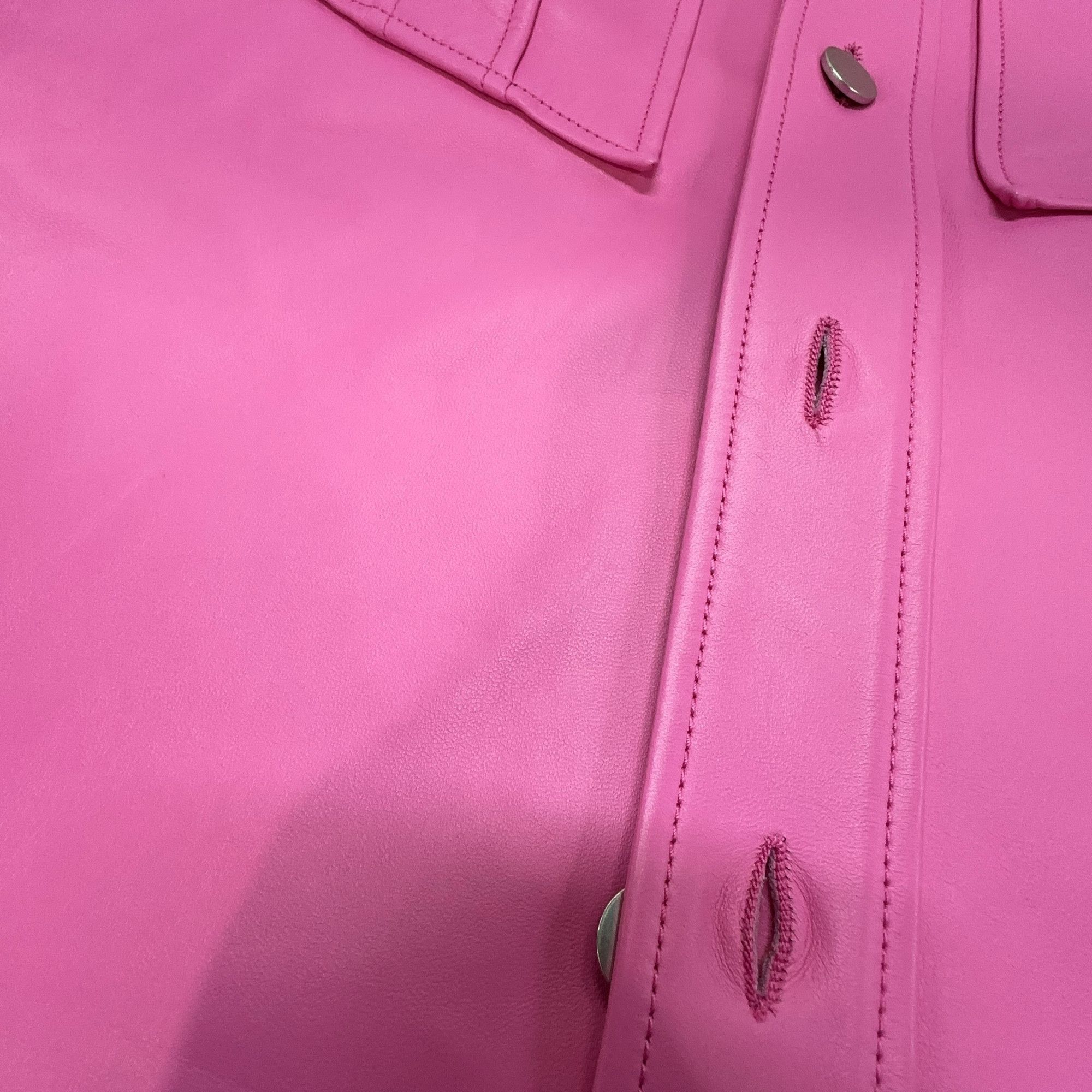 Bottega Veneta Bottega Veneta Pink Lambskin Button Up Shirt Size 36 Size XS / US 0-2 / IT 36-38 - 6 Thumbnail