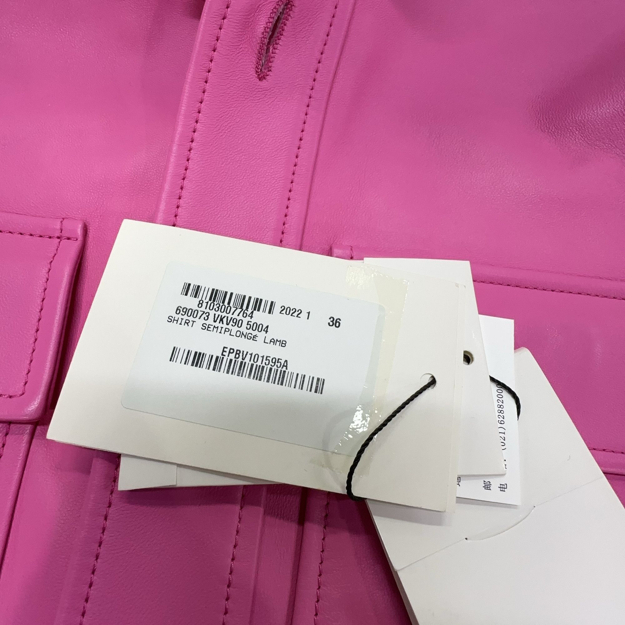 Bottega Veneta Bottega Veneta Pink Lambskin Button Up Shirt Size 36 Size XS / US 0-2 / IT 36-38 - 5 Thumbnail