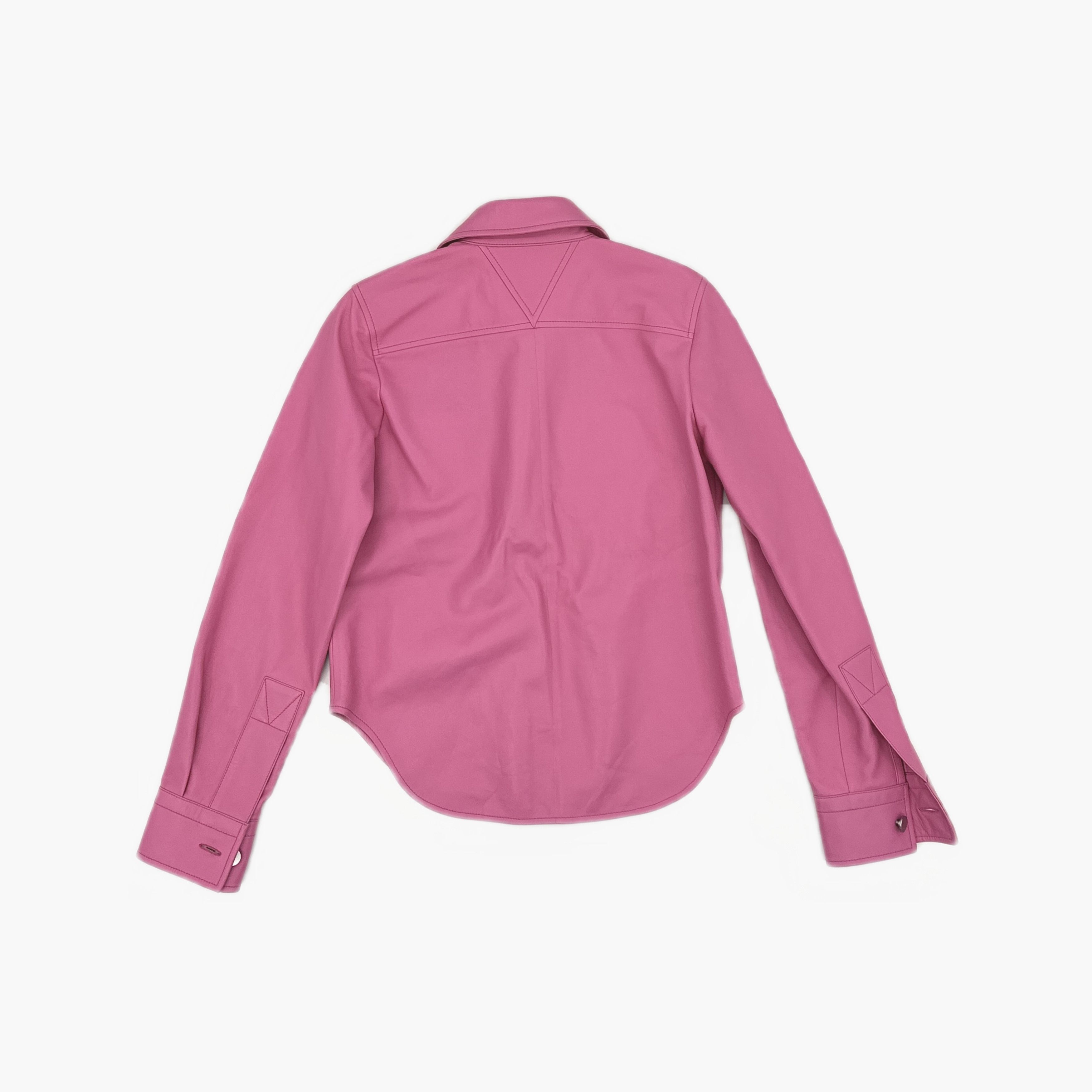 Bottega Veneta Bottega Veneta Pink Lambskin Button Up Shirt Size 36 Size XS / US 0-2 / IT 36-38 - 2 Thumbnail