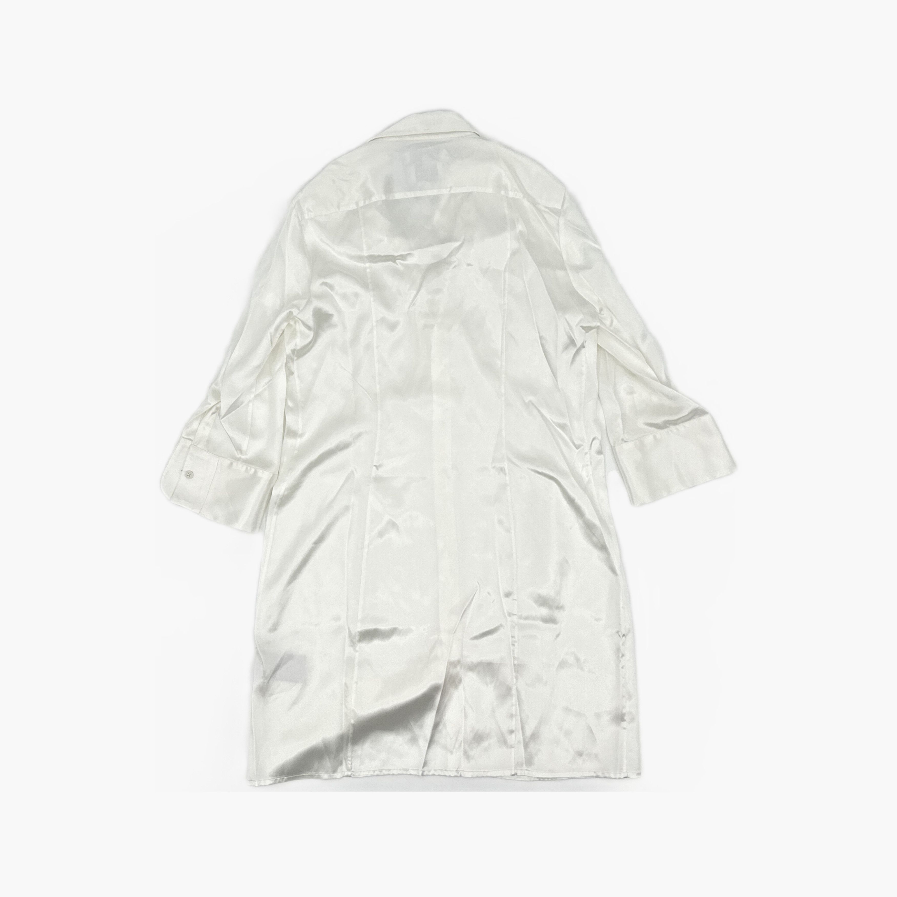 Bottega Veneta Bottega Veneta Satin Button-Up Shirt Dress White 44 Size M / US 6-8 / IT 42-44 - 2 Thumbnail