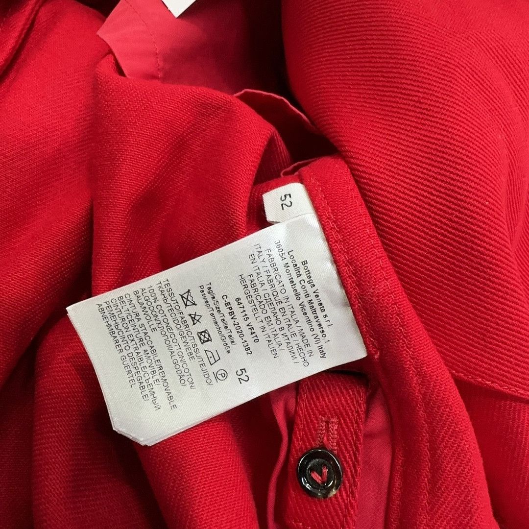 Bottega Veneta Bottega Veneta Red Cotton Trench Coat Size 52 Size US L / EU 52-54 / 3 - 4 Thumbnail