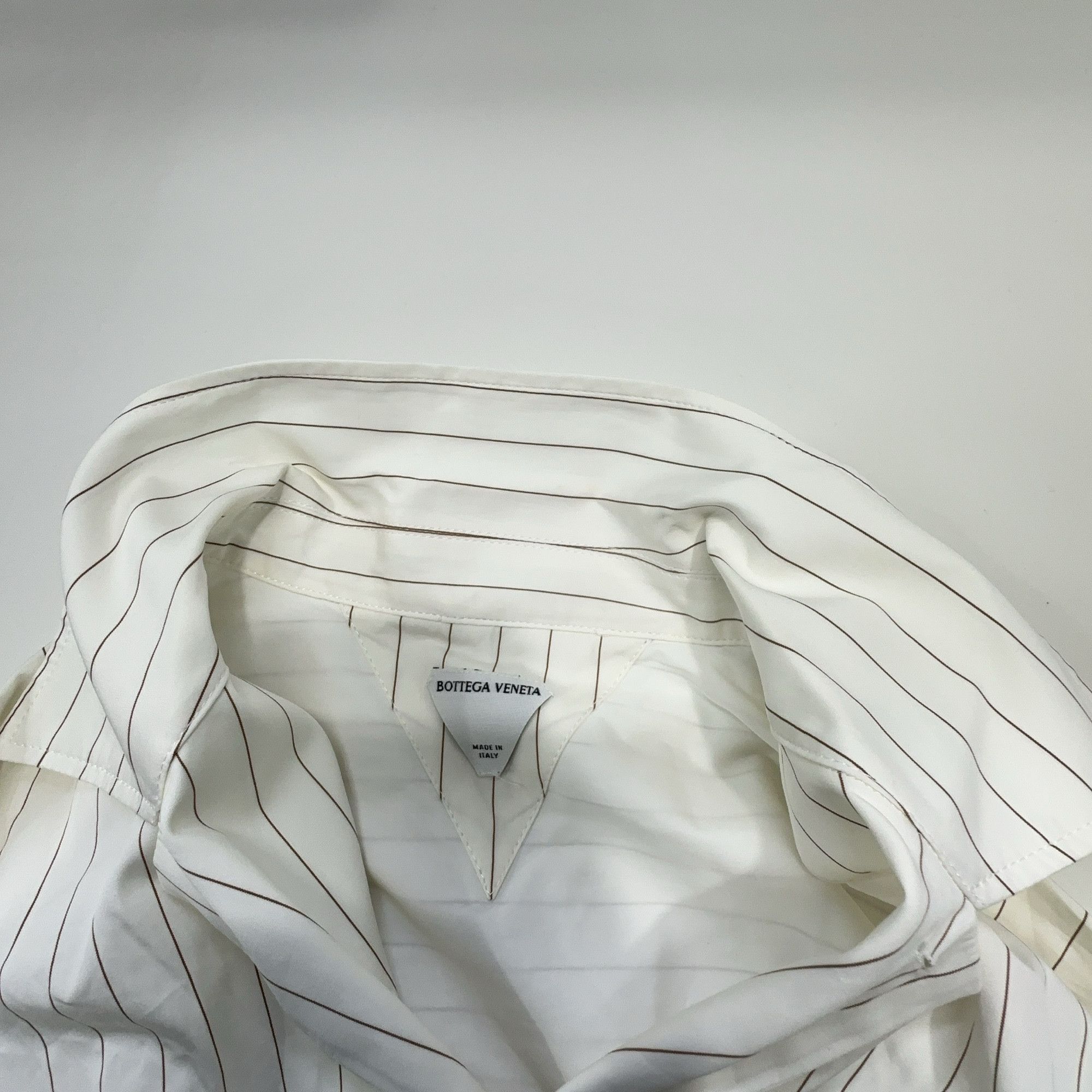 Bottega Veneta Bottega Veneta Pinstripe Cotton Button Up Shirt Size 36 Size XS / US 0-2 / IT 36-38 - 6 Thumbnail