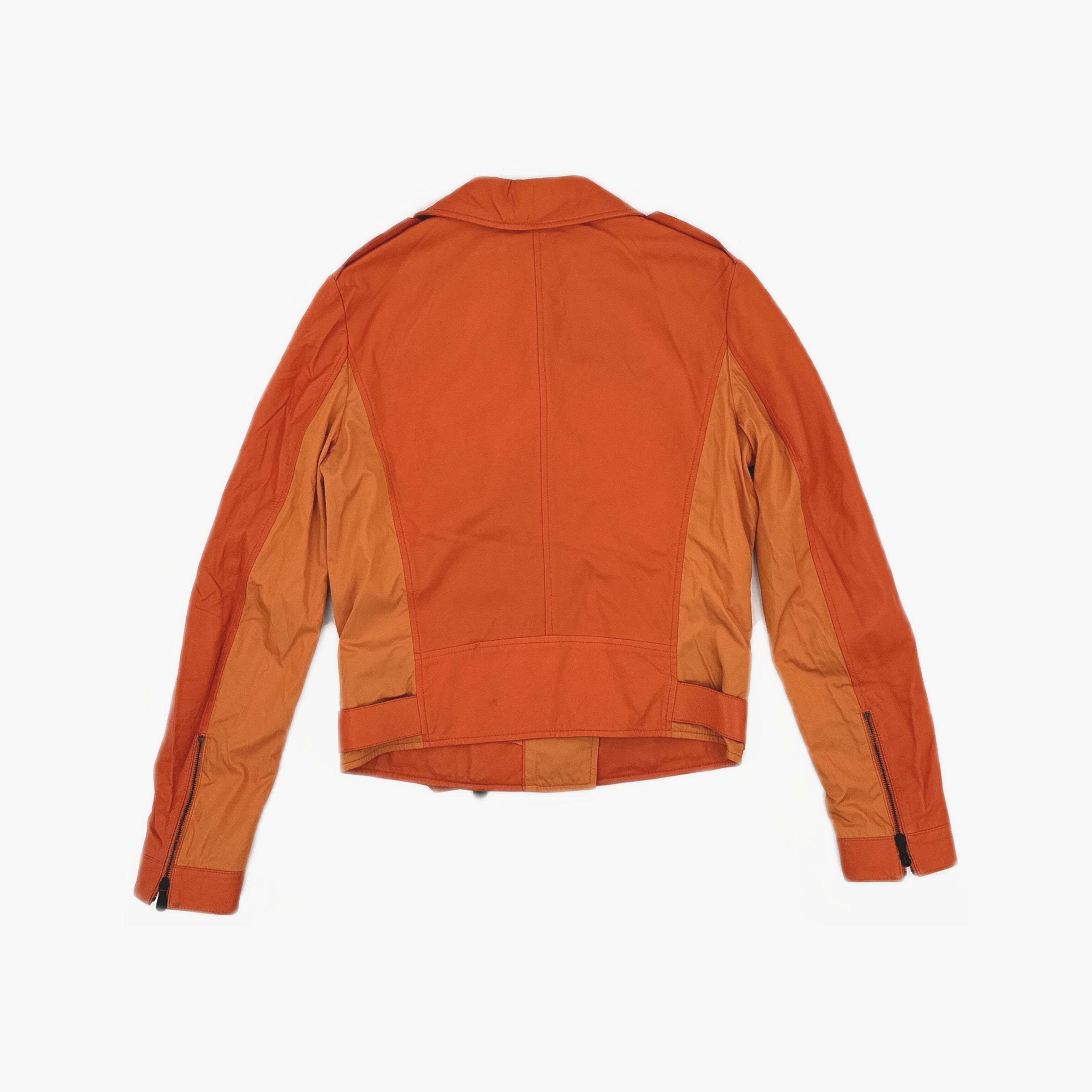 Bottega Veneta Bottega Veneta Orange Leather Biker Jacket Size XS Size US XS / EU 42 / 0 - 2 Thumbnail