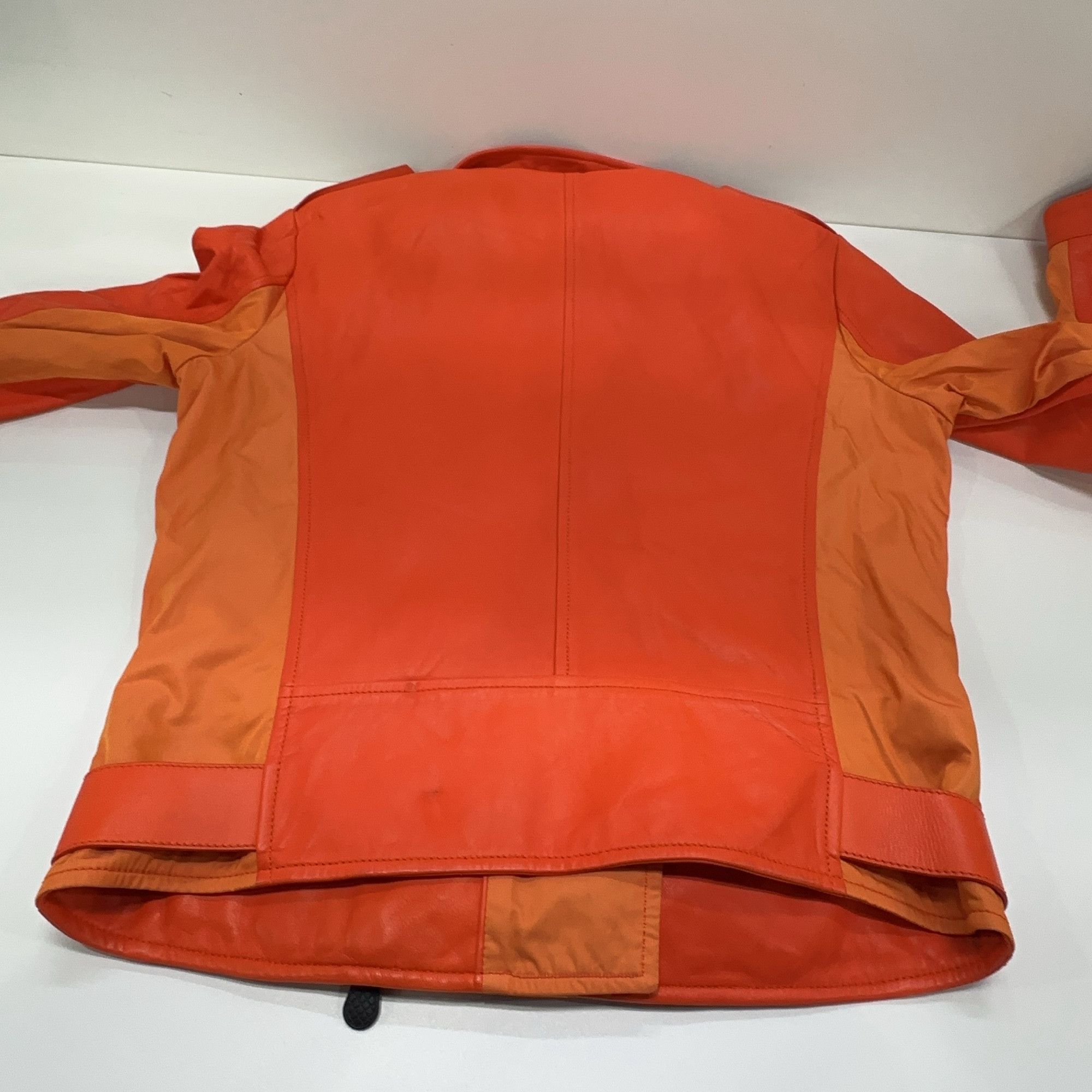 Bottega Veneta Bottega Veneta Orange Leather Biker Jacket Size XS Size US XS / EU 42 / 0 - 13 Thumbnail