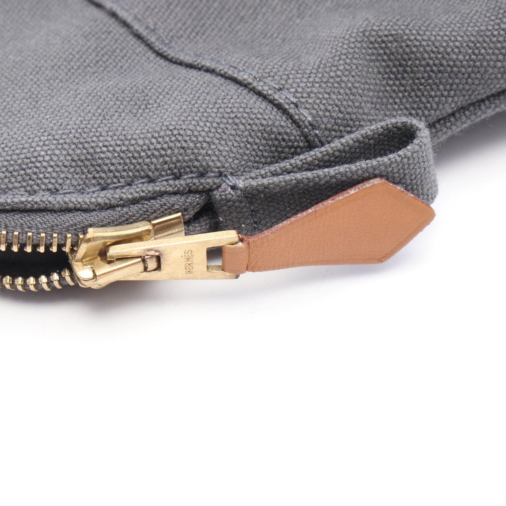Hermes Hermes Hermes BolidePouch20 Canvas Leather Pouch Leather Vanity Bag DUTY FREE for USA Size ONE SIZE - 7 Thumbnail