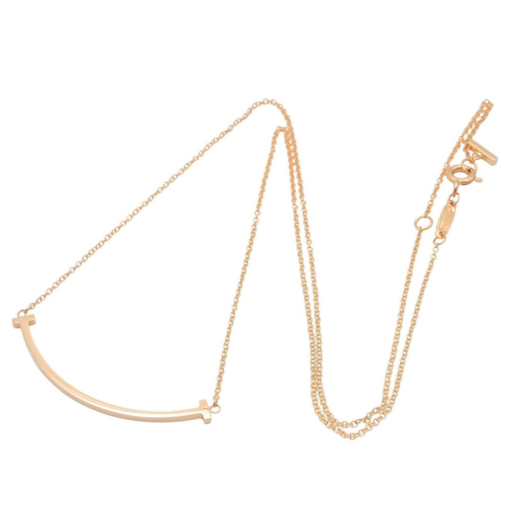 Tiffany & Co. Tiffany & Co. Tiffany & Co. T Smile Small Au750 Necklace Precious Metal Necklace DUTY FREE for USA Size ONE SIZE - 2 Thumbnail