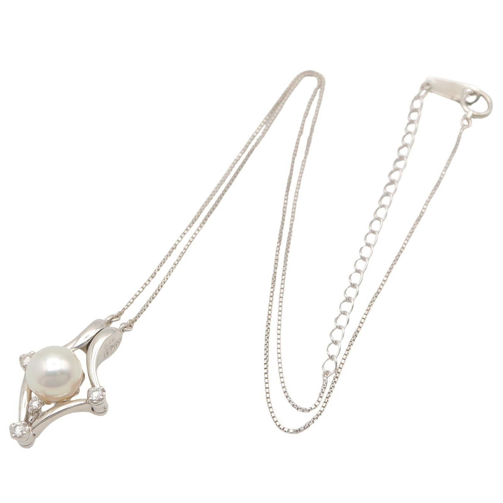 Other Tasaki TASAKI Pearl Diamond Pt900 Pt850 Platinum Necklace Precious Metal Necklace DUTY FREE for USA Size ONE SIZE - 2 Thumbnail