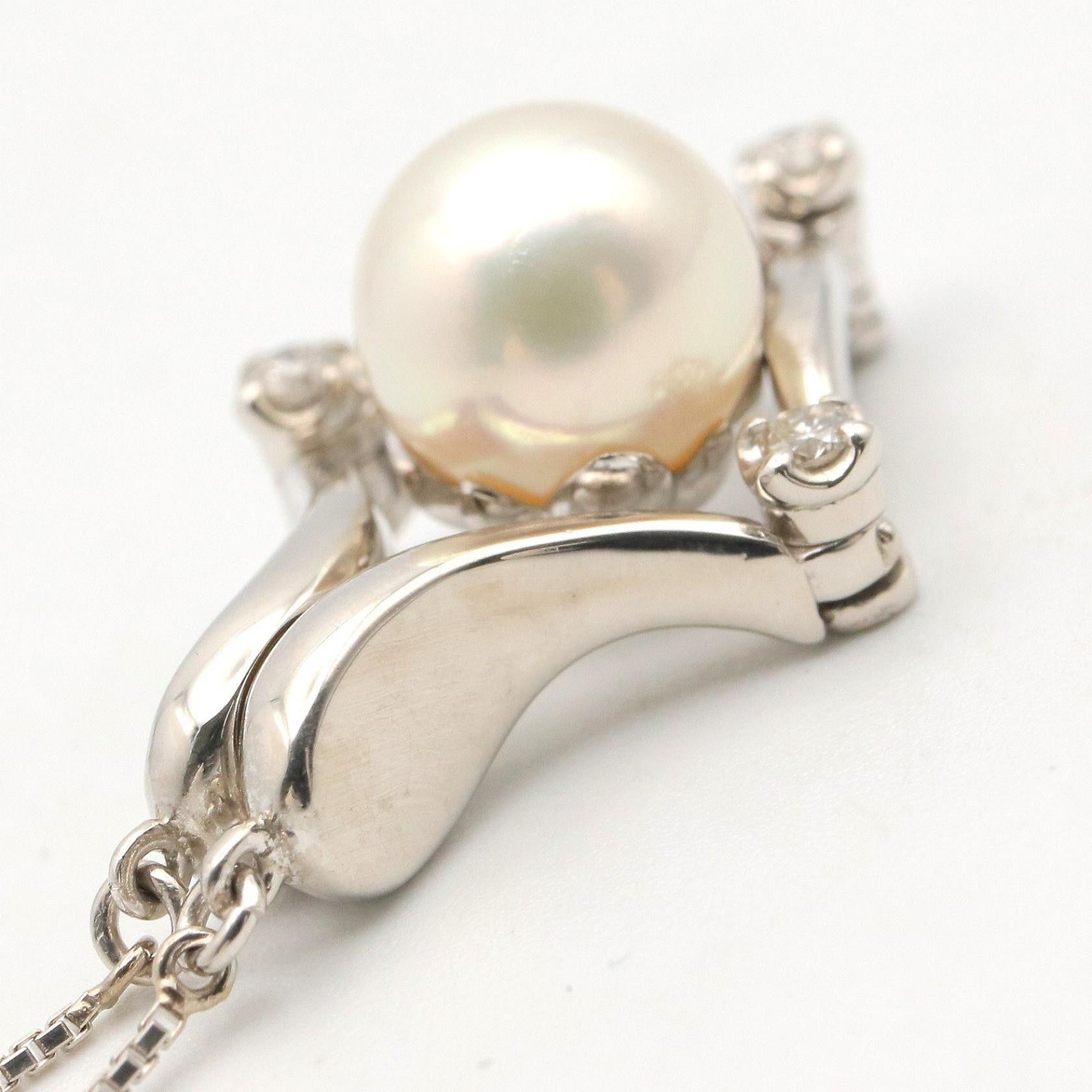Other Tasaki TASAKI Pearl Diamond Pt900 Pt850 Platinum Necklace Precious Metal Necklace DUTY FREE for USA Size ONE SIZE - 5 Thumbnail