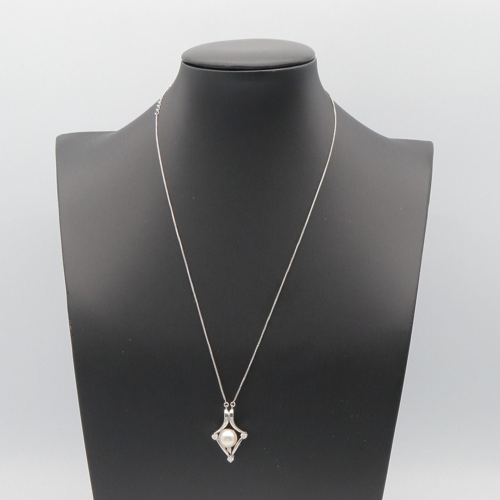 Other Tasaki TASAKI Pearl Diamond Pt900 Pt850 Platinum Necklace Precious Metal Necklace DUTY FREE for USA Size ONE SIZE - 6 Thumbnail