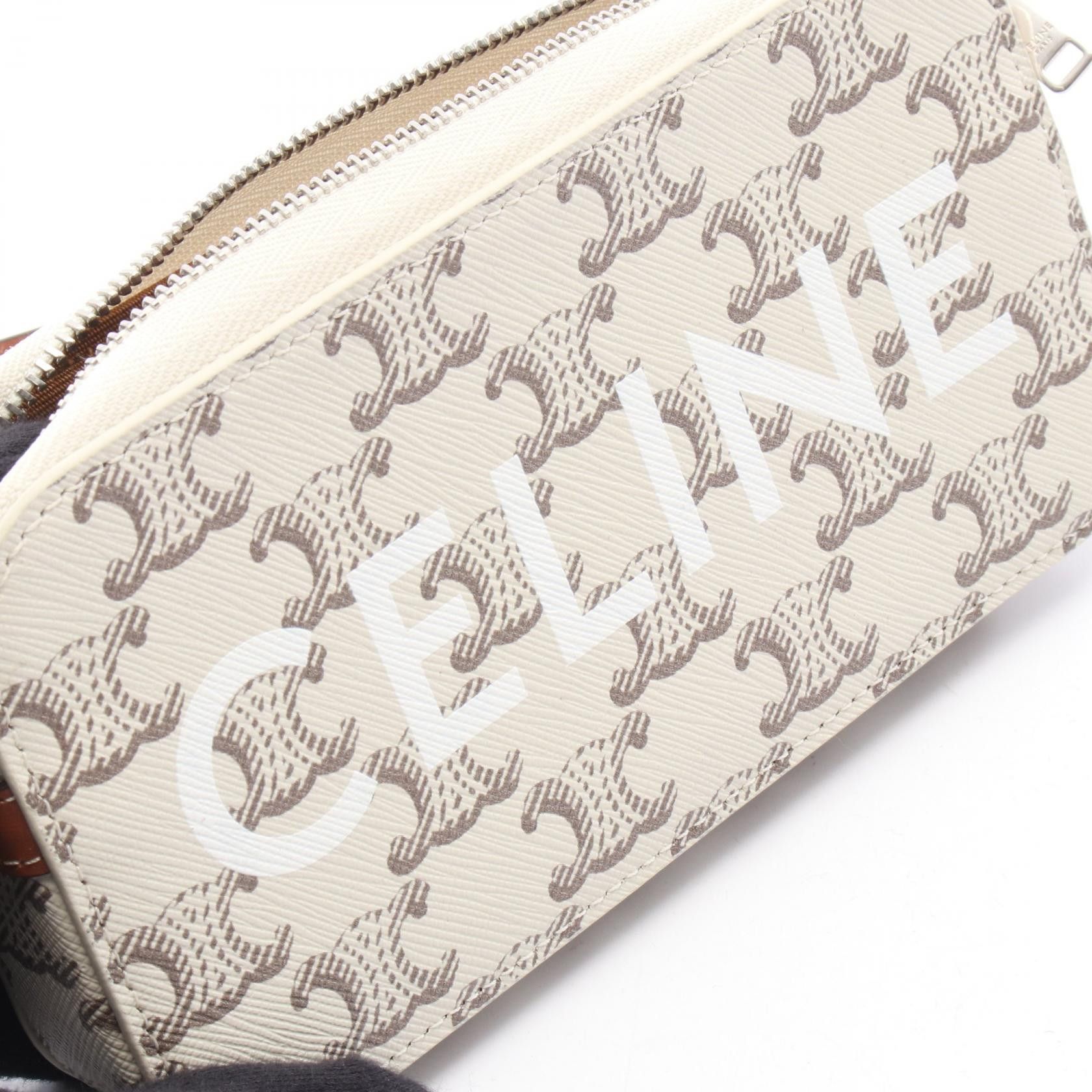 Celine Celine Celine Triomphe Horizontal PVC Coated Canvas Leather Shoulder Bag Plastic / Synthetic Shoulder Bag 10L272DM5 DUTY FREE for USA Size ONE SIZE - 5 Thumbnail