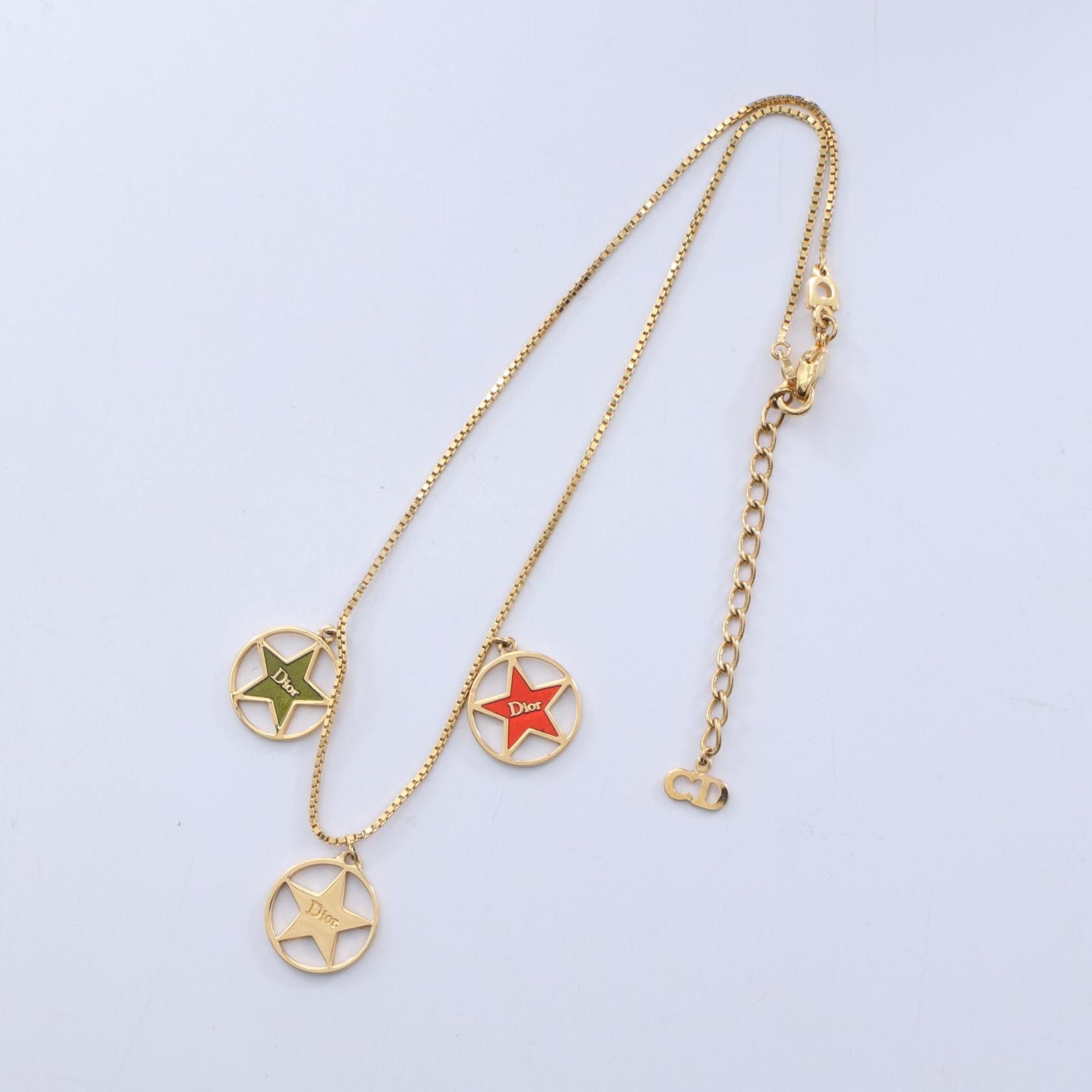 Dior Dior Dior Circle Star Logo Necklace Metal Necklace DUTY FREE for USA Size ONE SIZE - 3 Thumbnail