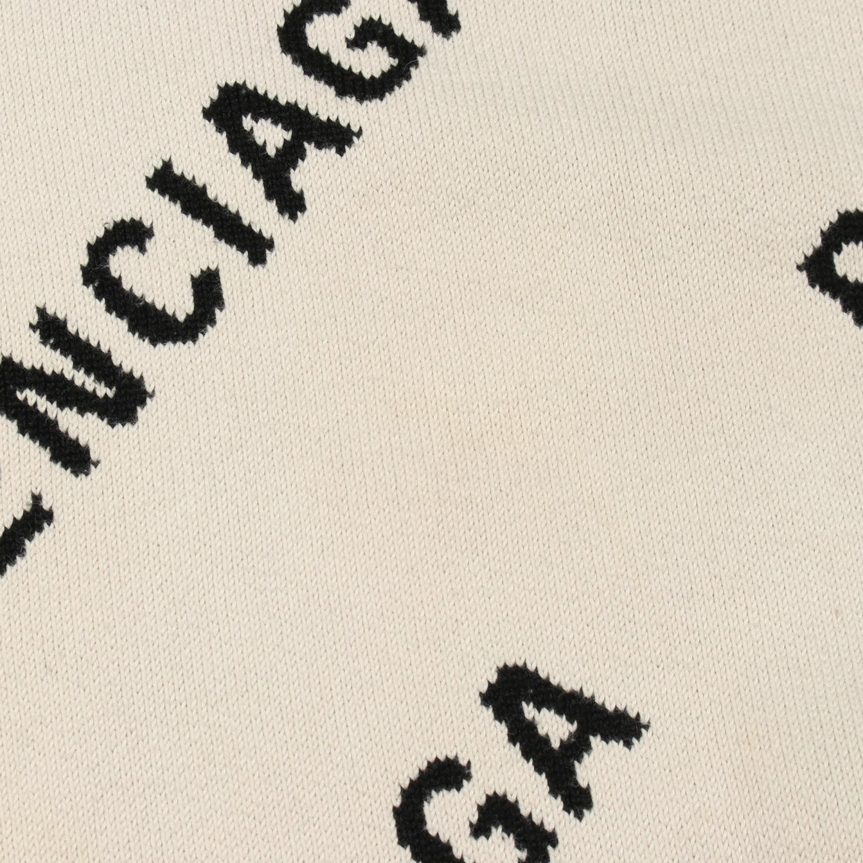 Balenciaga Balenciaga Balenciaga Allover Logo Cotton Wool Knitwear Textile Tops 657528 DUTY FREE for USA Size ONE SIZE - 6 Thumbnail