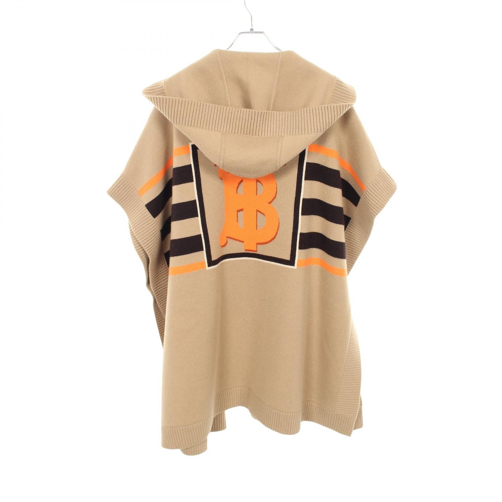 Burberry Burberry Burberry TB Logo Wool Poncho Textile Outerwear 8018233 DUTY FREE for USA Size ONE SIZE - 2 Thumbnail