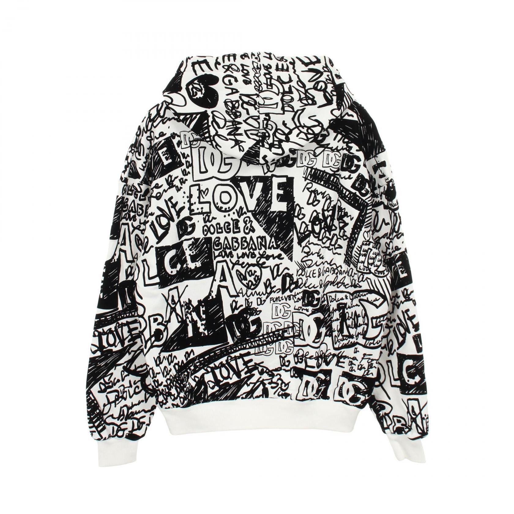 Dolce & Gabbana Dolce & Gabbana Dolce & Gabbana FLOCKED GRAFFITI PRINT Cotton Hoodie Textile Sweatshirts & Hoodies DUTY FREE for USA Size ONE SIZE - 2 Thumbnail