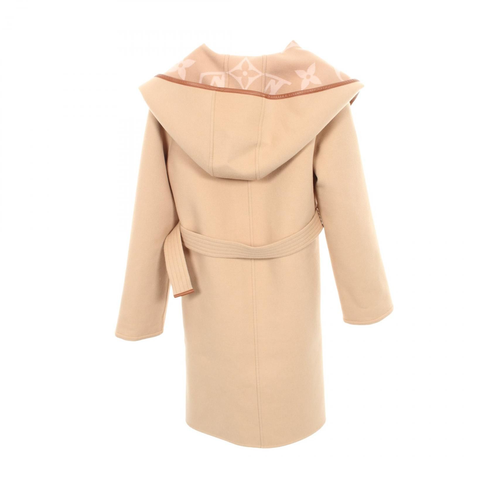 Louis Vuitton Louis Vuitton Louis Vuitton Hooded Wrap Coat Monogram Wool Coat Textile Outerwear RW221WWNUVFMCO05 DUTY FREE for USA Size ONE SIZE - 2 Thumbnail