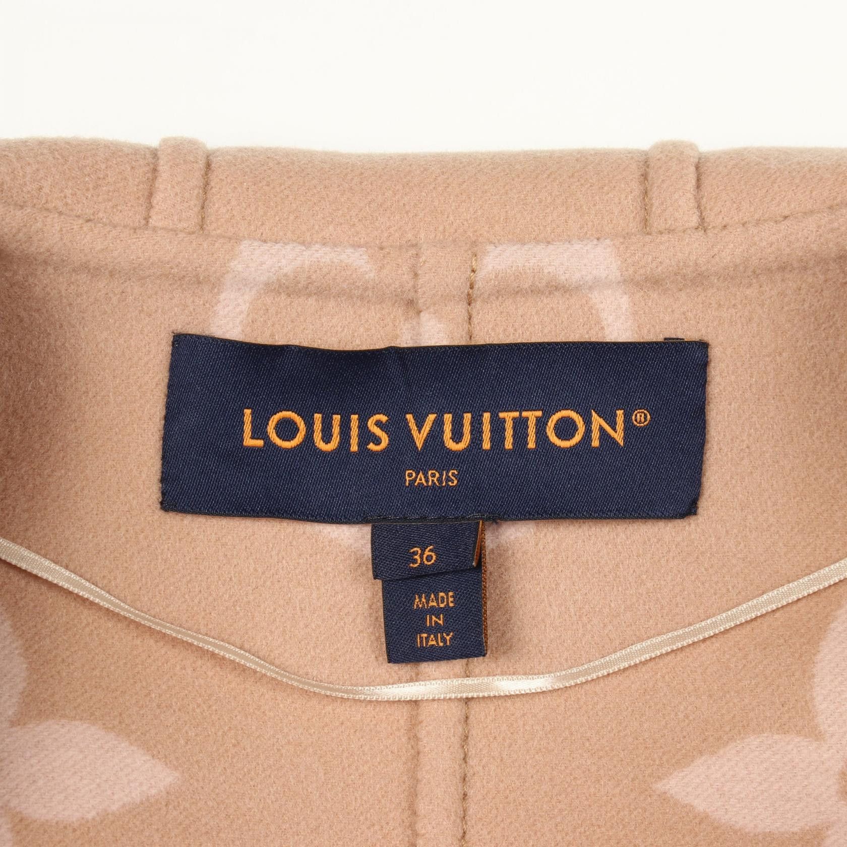 Louis Vuitton Louis Vuitton Louis Vuitton Hooded Wrap Coat Monogram Wool Coat Textile Outerwear RW221WWNUVFMCO05 DUTY FREE for USA Size ONE SIZE - 3 Thumbnail