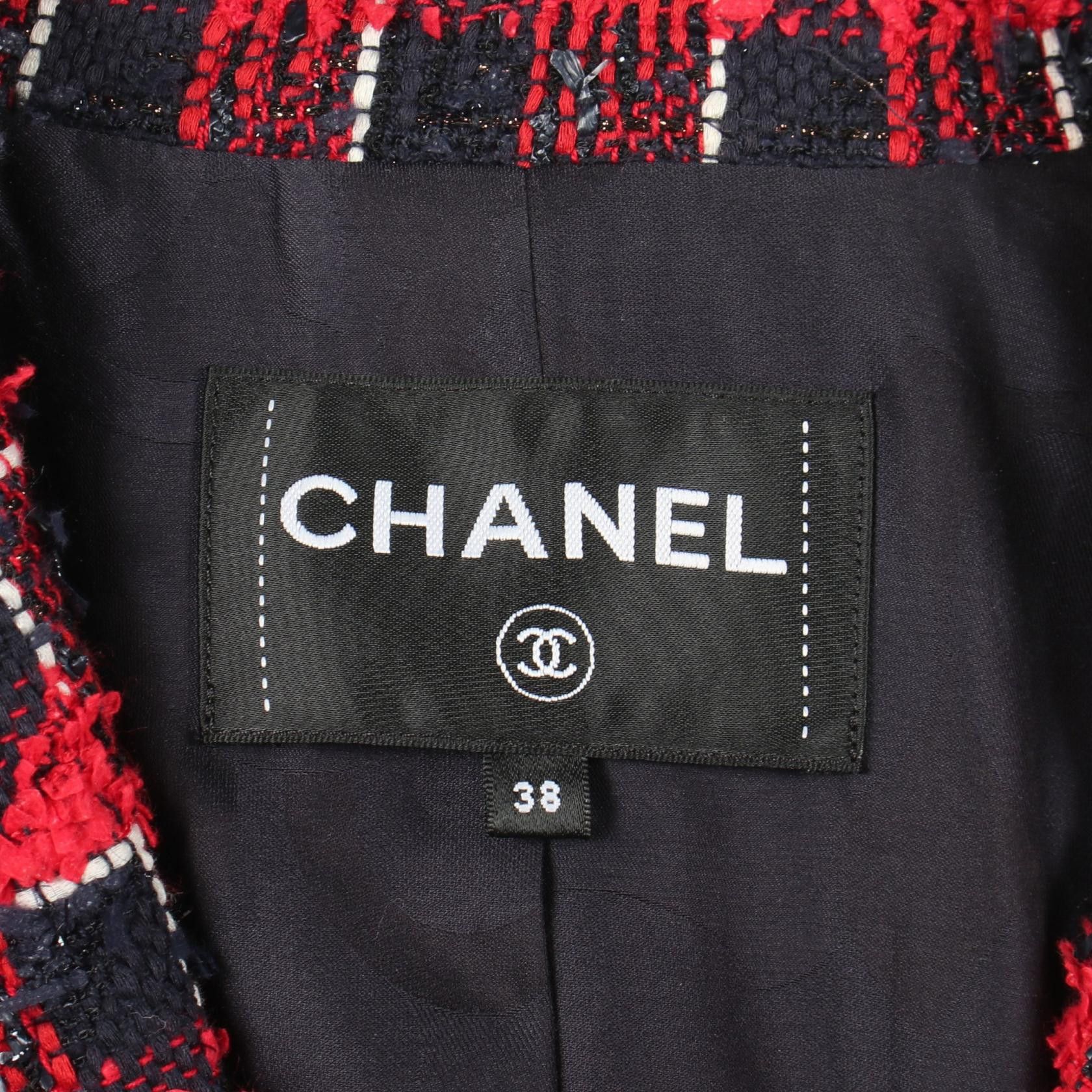 Chanel Chanel Chanel Coco Mark Button Tweed Tailored Jacket Textile Outerwear P77211V68828 DUTY FREE for USA Size ONE SIZE - 3 Thumbnail