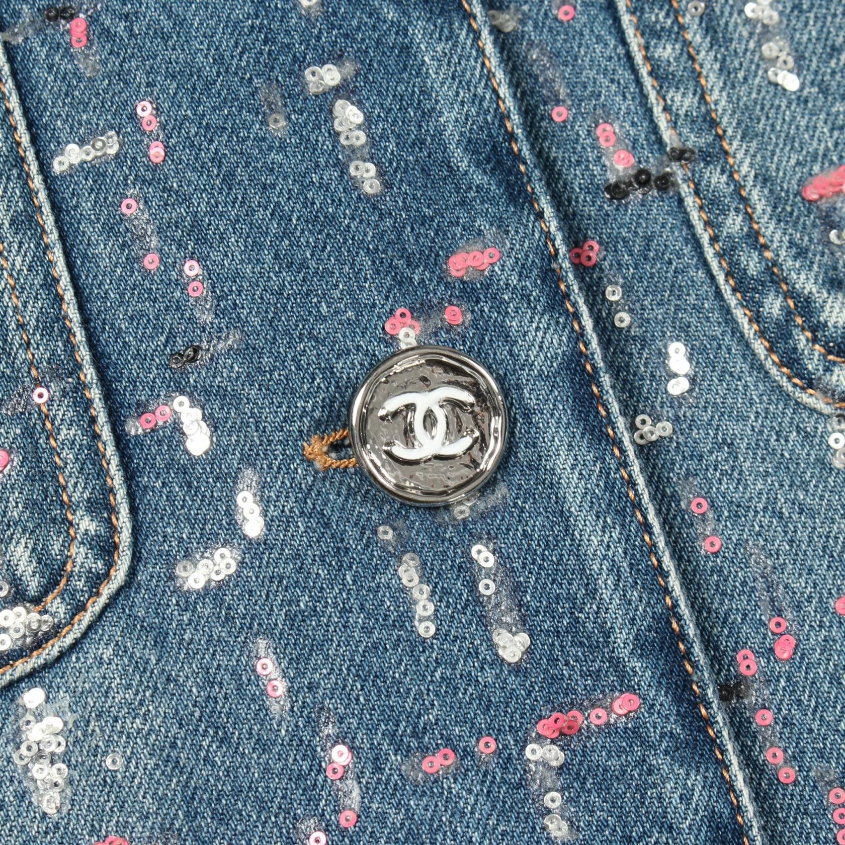 Chanel Chanel Chanel Coco Mark Button Sequin Cotton Jacket Textile Outerwear P75259V66855 DUTY FREE for USA Size ONE SIZE - 9 Thumbnail