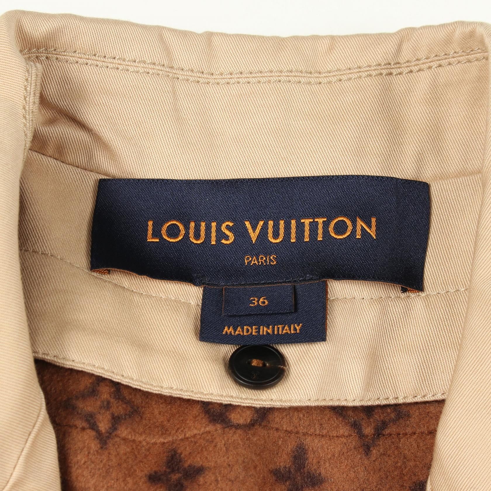 Louis Vuitton Louis Vuitton Louis Vuitton Monogram Cotton Trench Coat Textile Outerwear FIOX24TIX DUTY FREE for USA Size ONE SIZE - 3 Thumbnail