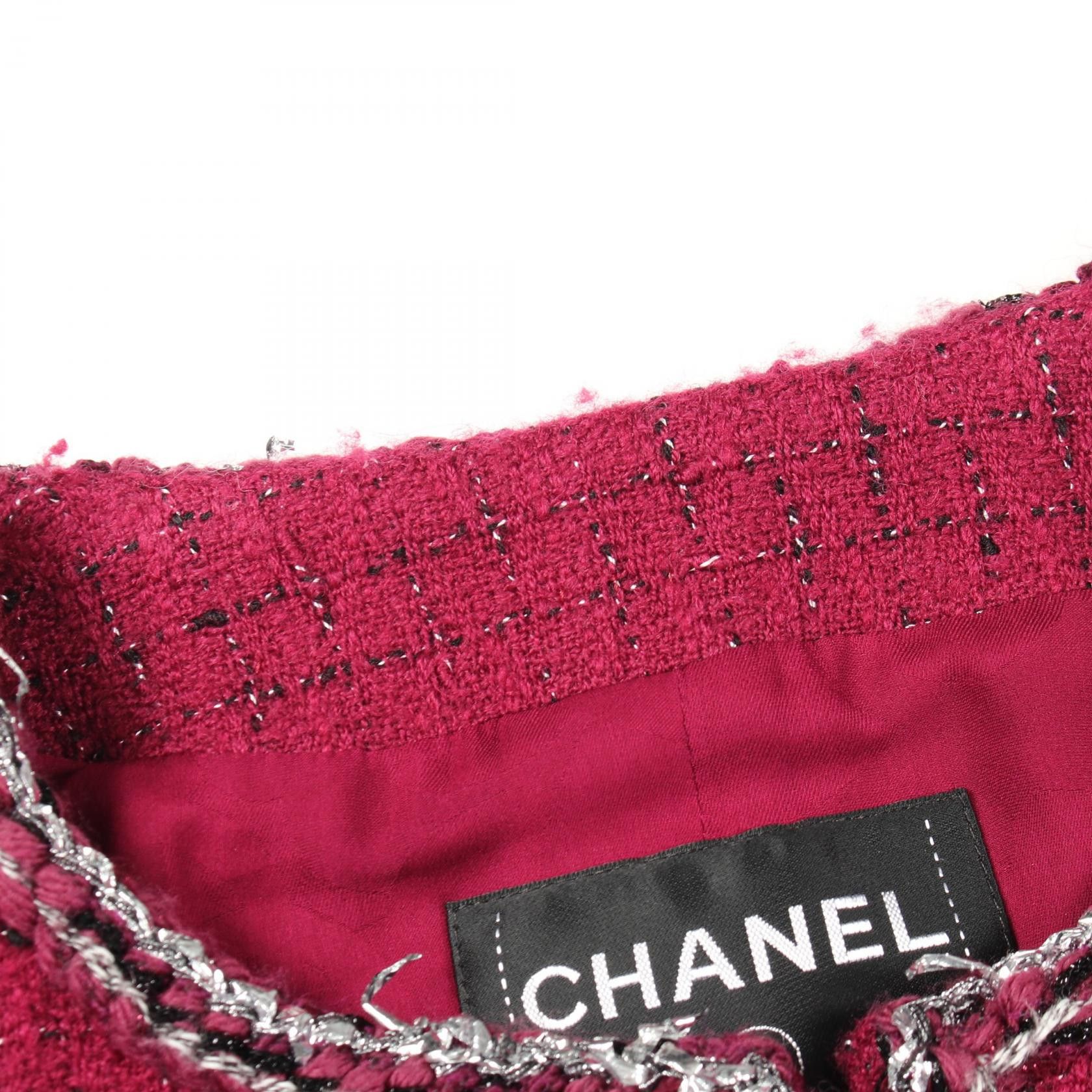 Chanel Chanel CHANEL Coco Mark Button Wool Collarless Jacket Textile Outerwear P73183V64643 DUTY FREE for USA Size ONE SIZE - 7 Thumbnail