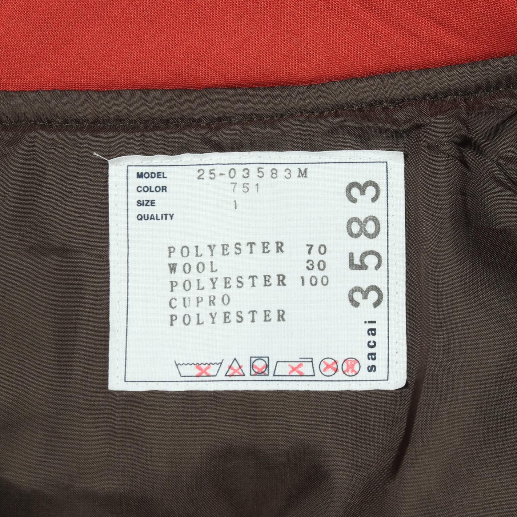 Sacai Sacai Sacai Suiting Bonding Wool Polyester Jacket Textile Outerwear DUTY FREE for USA Size ONE SIZE - 3 Thumbnail