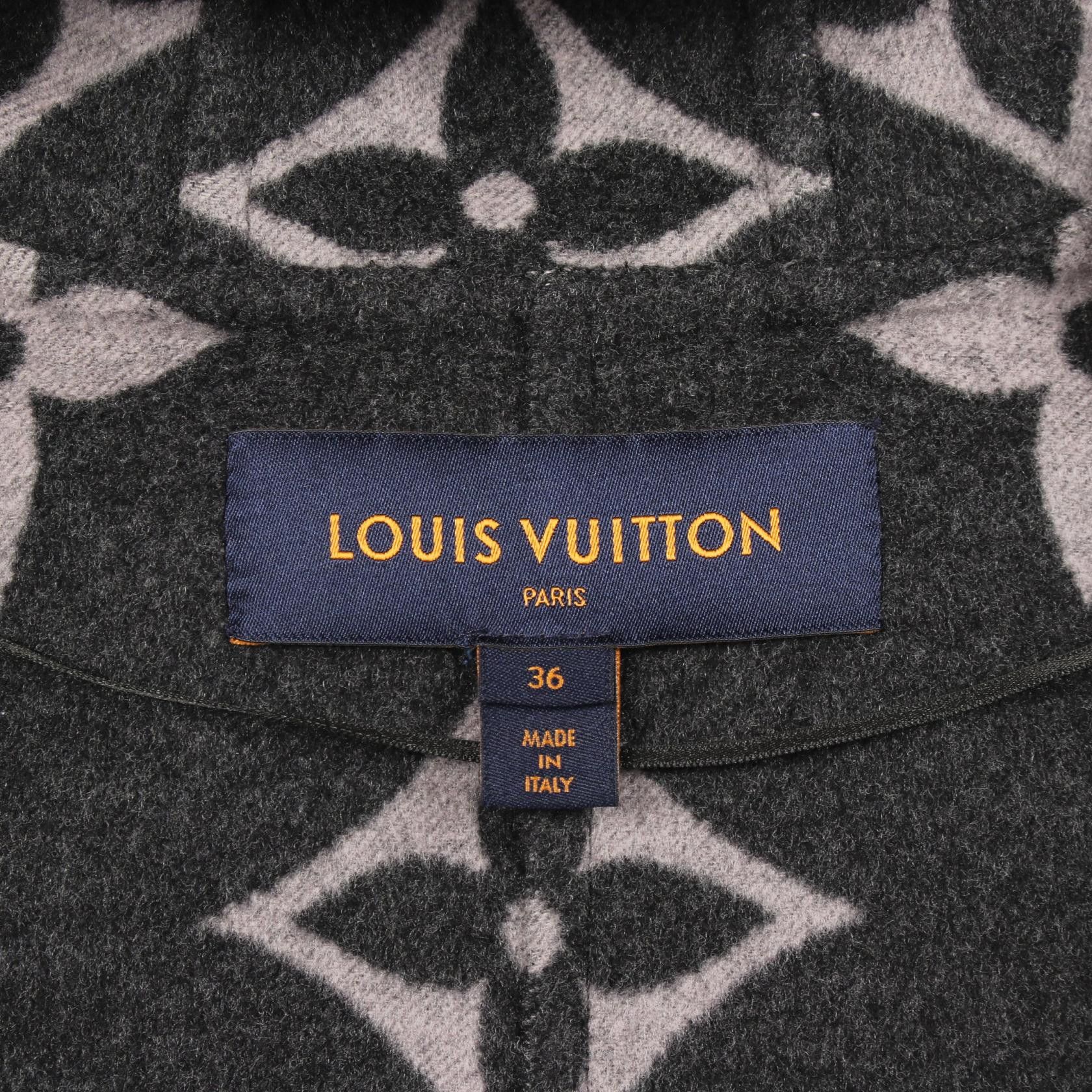 Louis Vuitton Louis Vuitton Louis Vuitton Hooded Wrap Coat Wool Coat Textile Outerwear FJC022NUV DUTY FREE for USA Size ONE SIZE - 3 Thumbnail