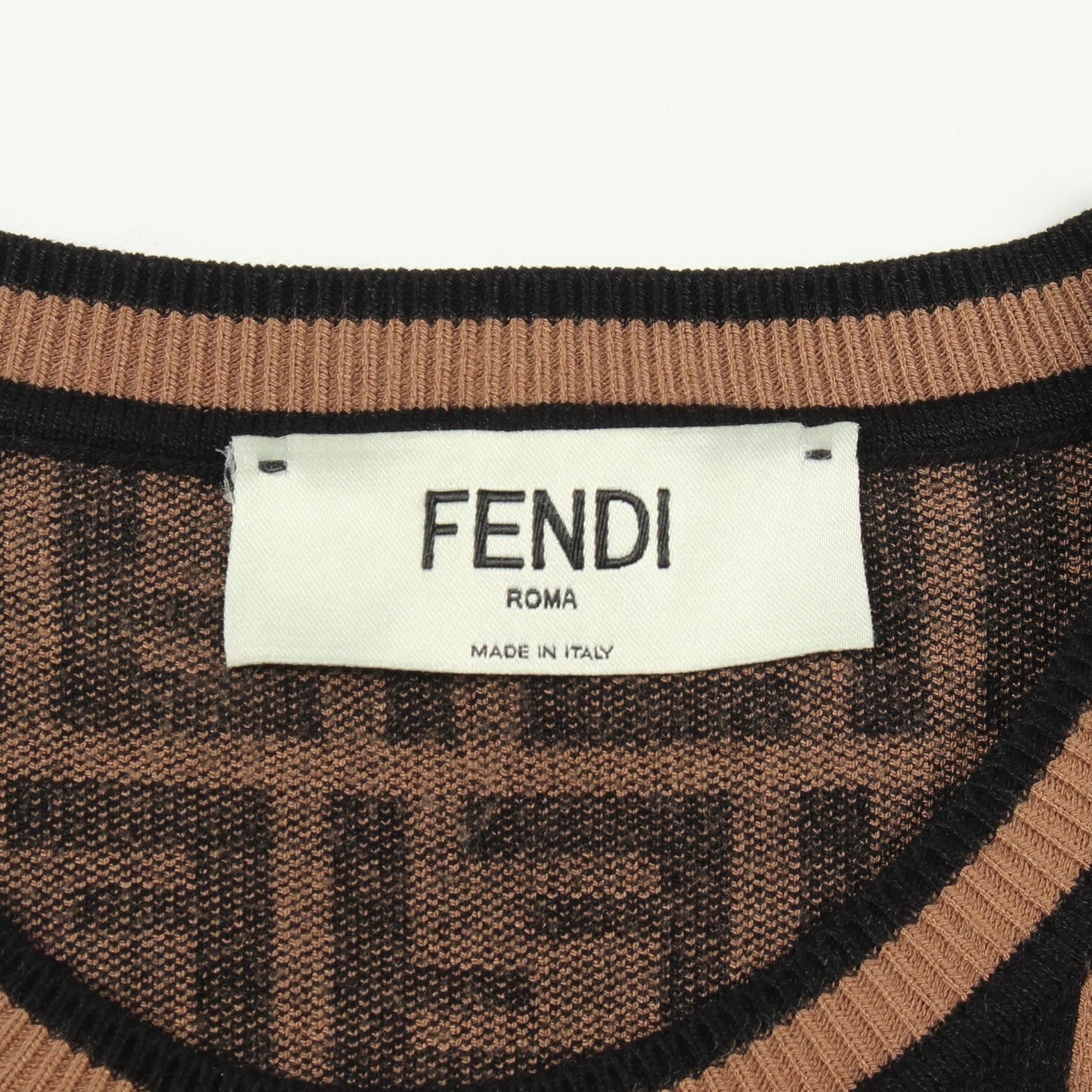 Fendi Fendi Fendi Zucca Rayon Knit Top Textile Tops DUTY FREE for USA Size ONE SIZE - 3 Thumbnail