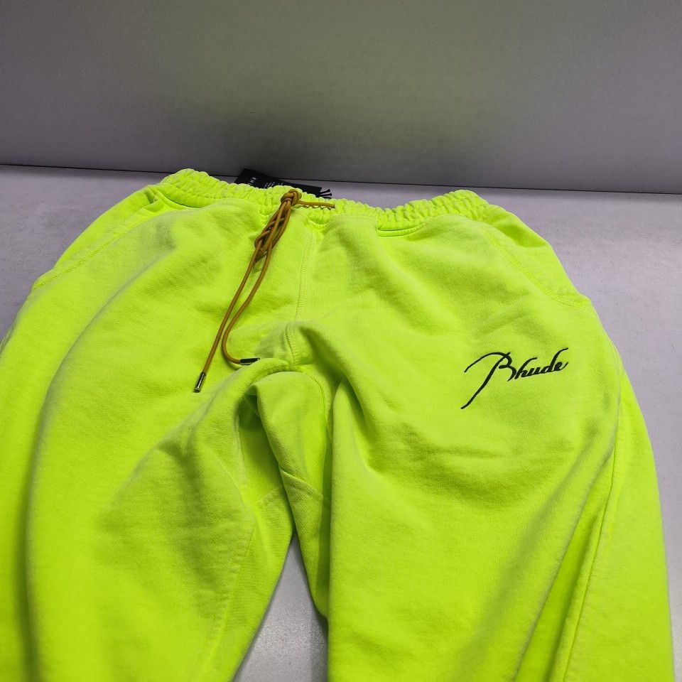 Rhude RHUDE Neon Green Sweatpants Size L Size US 34 / EU 50 - 4 Thumbnail