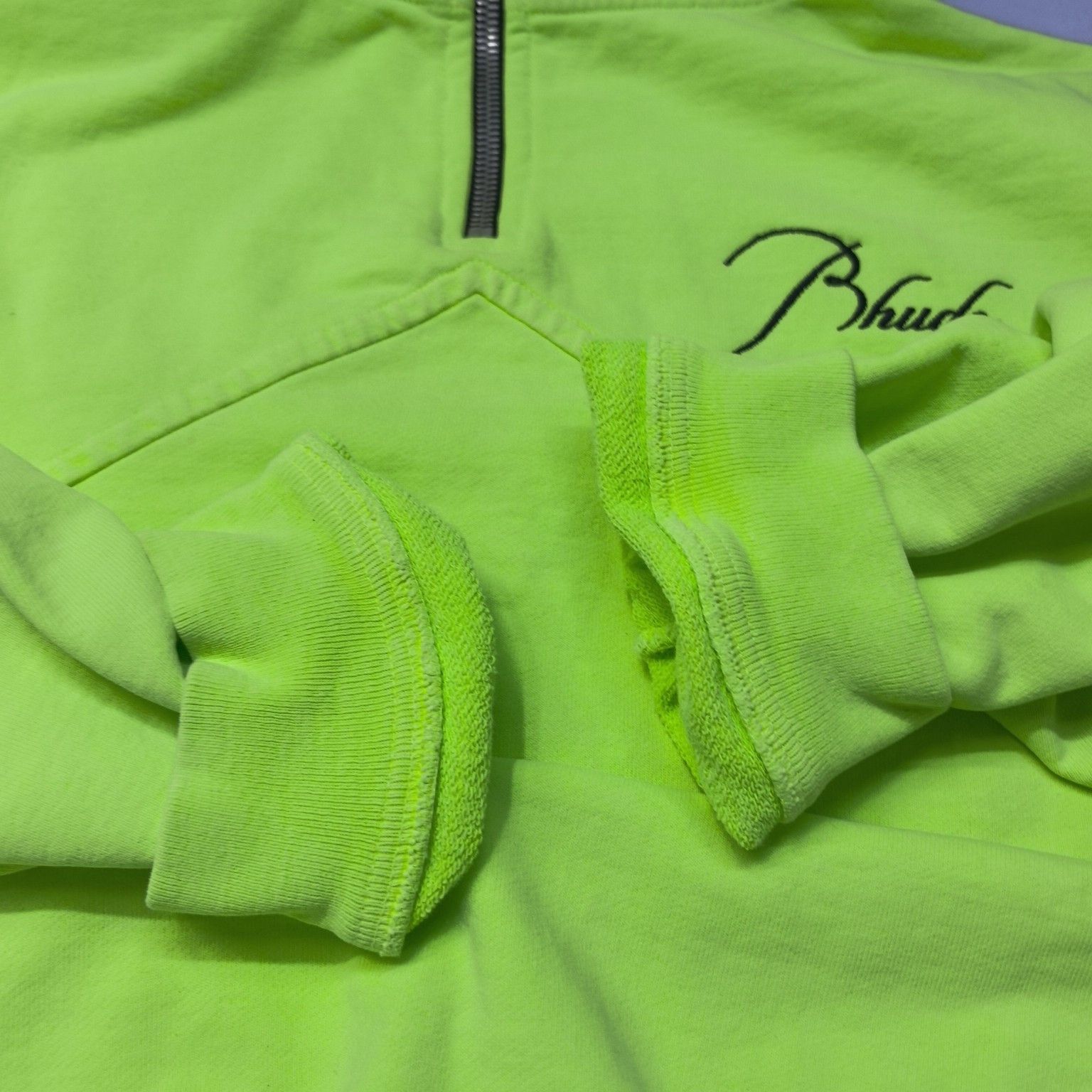 Rhude RHUDE Neon Logo Zip Sweatshirt Size L Size US L / EU 52-54 / 3 - 11 Thumbnail