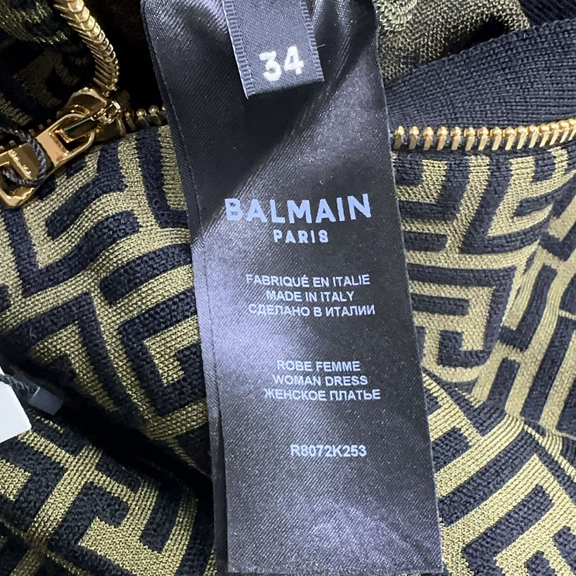 Balmain Balmain Monogram Long Sleeve Mini Dress Size 34 Size XS / US 0-2 / IT 36-38 - 4 Thumbnail
