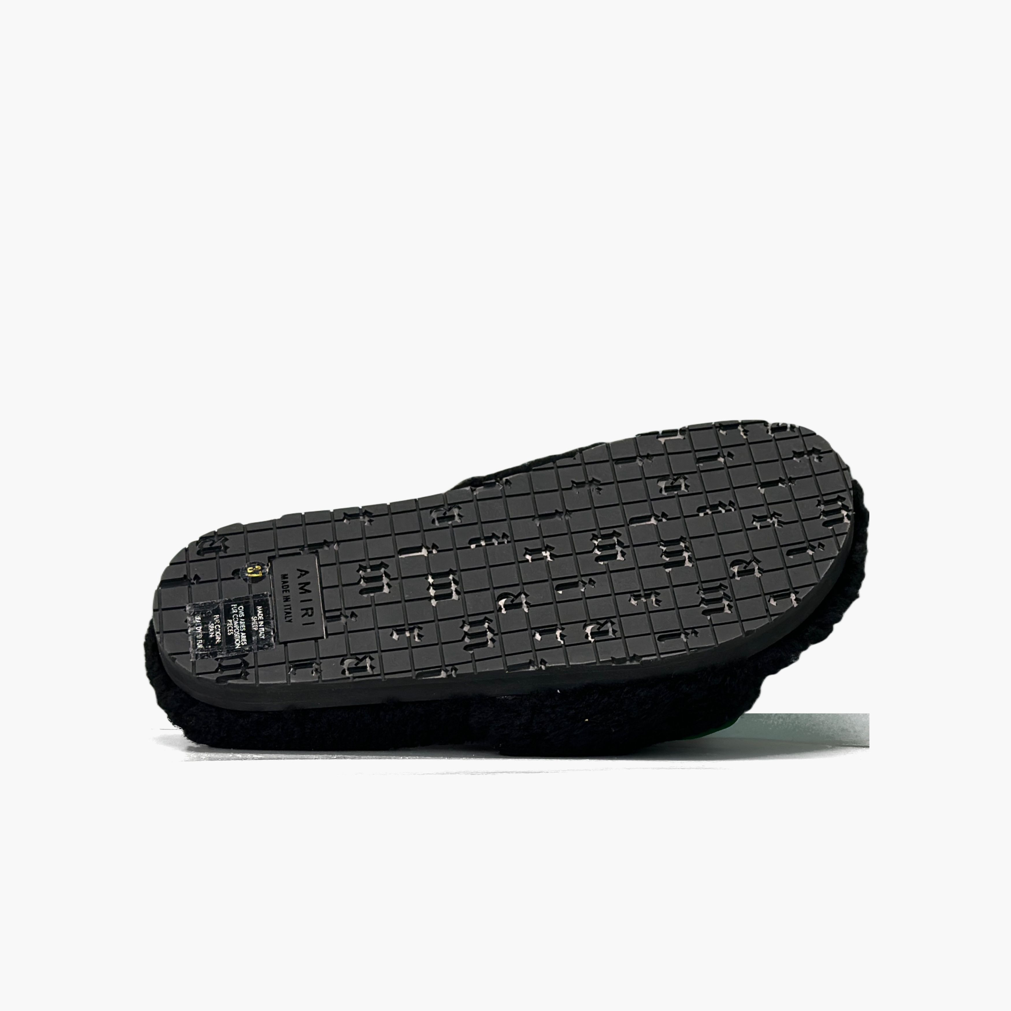 Amiri AMIRI Shearling Logo Slides Size 37 Size US 7 / IT 37 - 7 Thumbnail