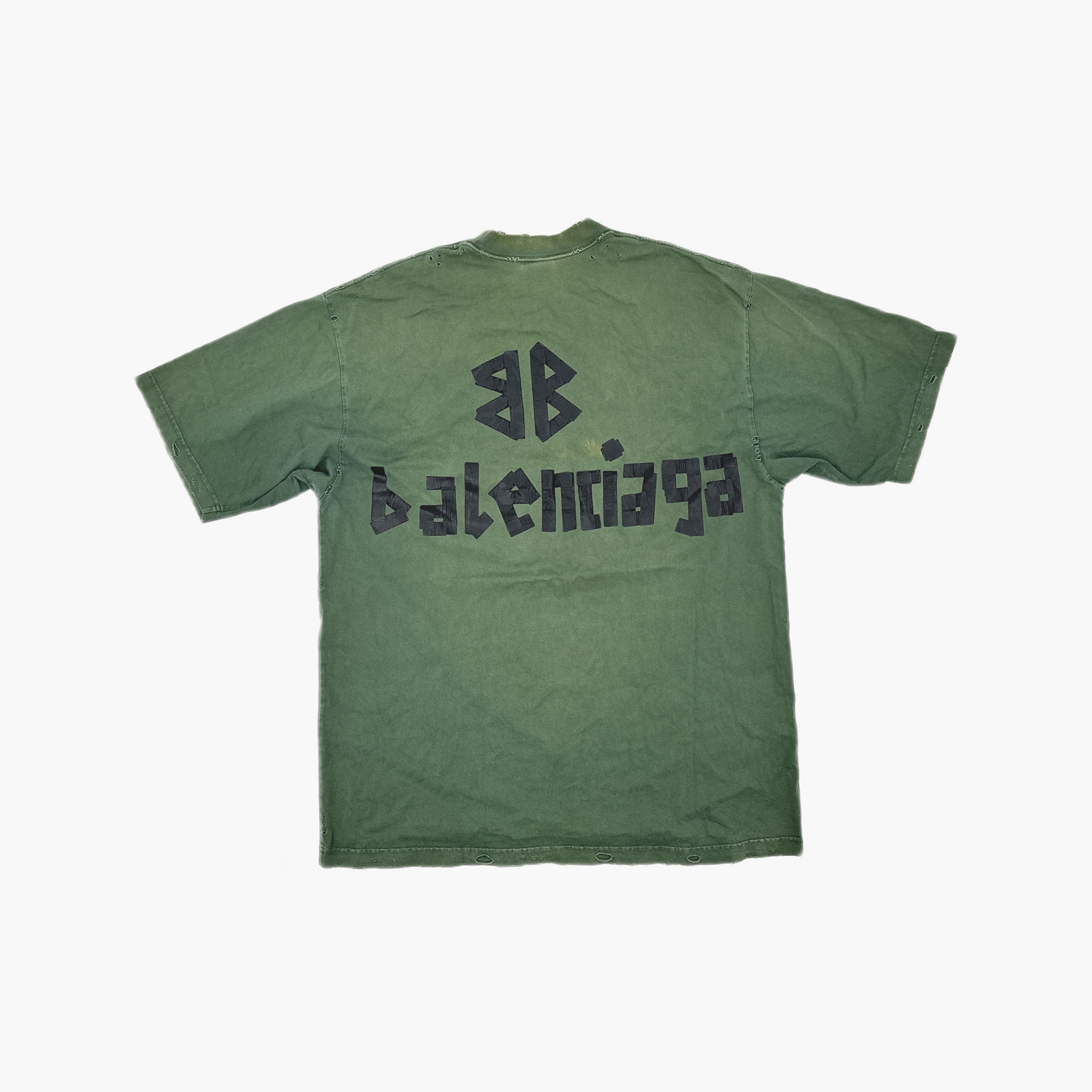 Balenciaga Balenciaga Logo Distressed T-Shirt Size M Size US M / EU 48-50 / 2 - 2 Thumbnail