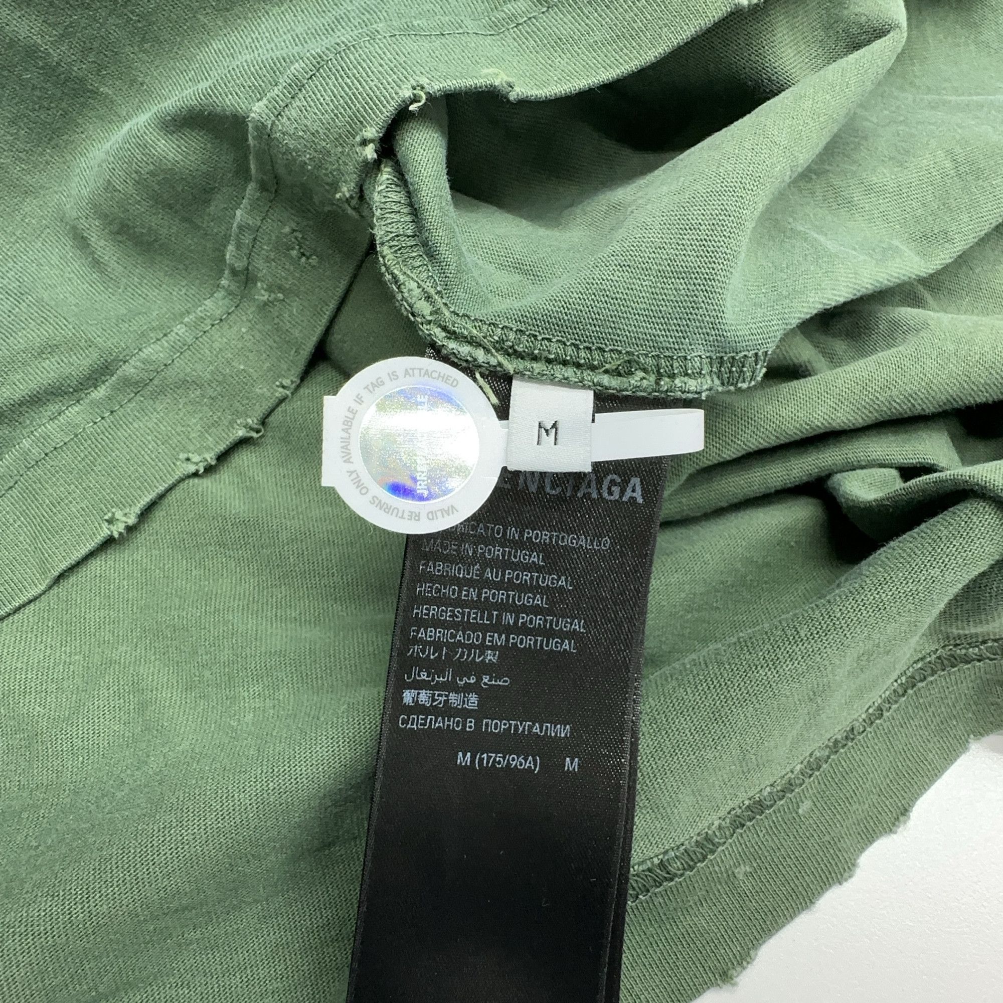 Balenciaga Balenciaga Logo Distressed T-Shirt Size M Size US M / EU 48-50 / 2 - 4 Thumbnail