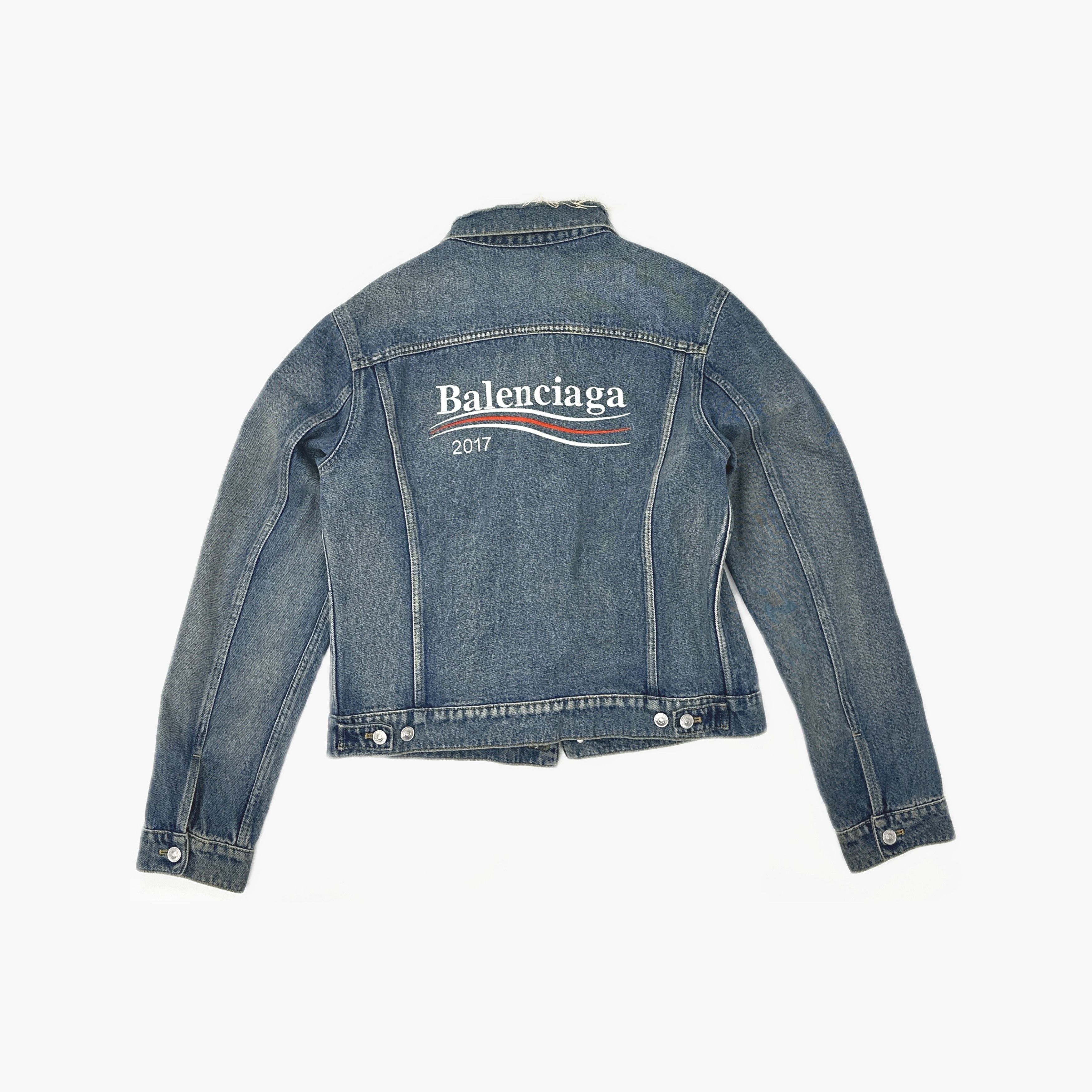 Balenciaga Balenciaga 2017 Logo Denim Jacket Size 48 Size US M / EU 48-50 / 2 - 2 Thumbnail