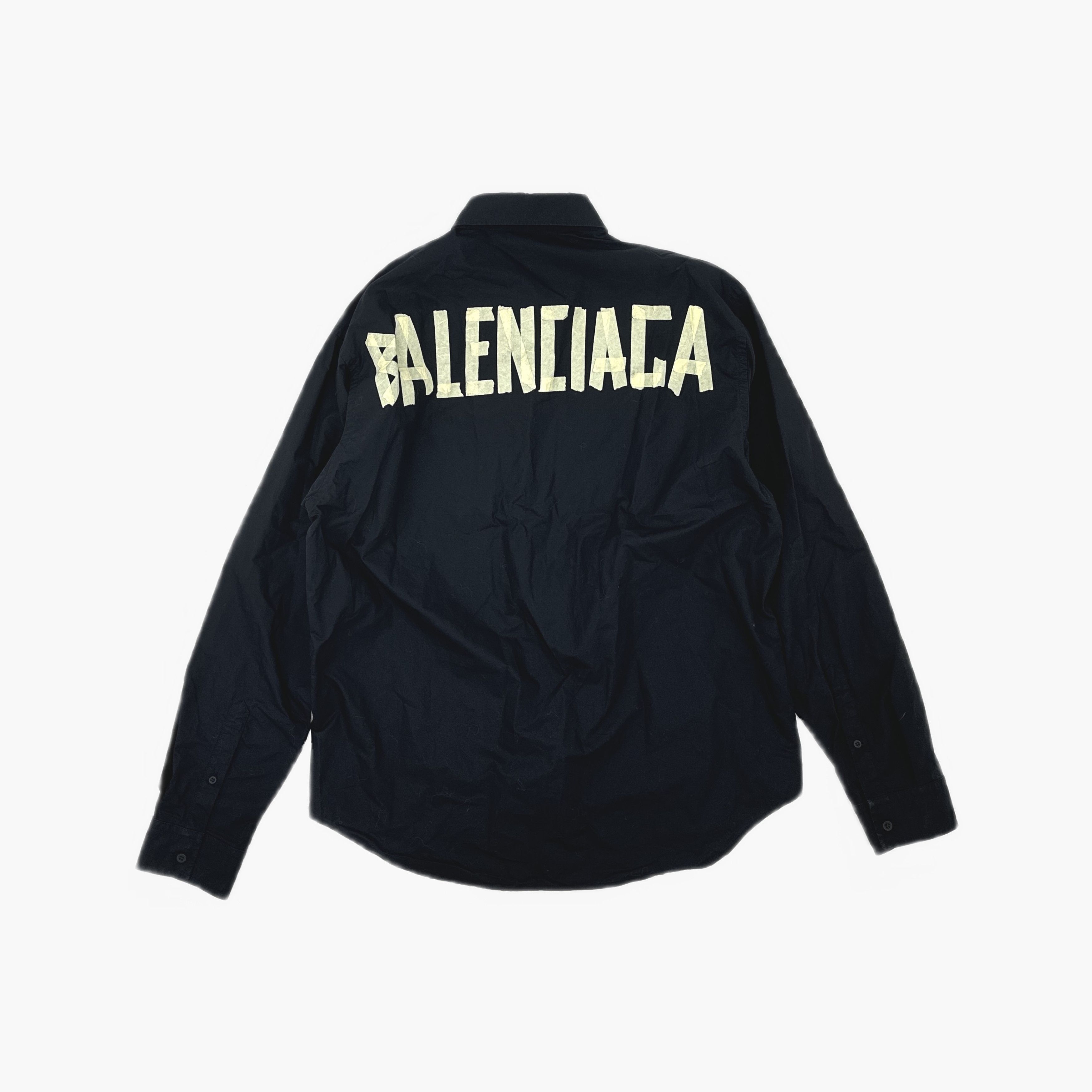 Balenciaga Balenciaga Tape Logo Button Up Shirt Size S Size US S / EU 44-46 / 1 - 2 Thumbnail