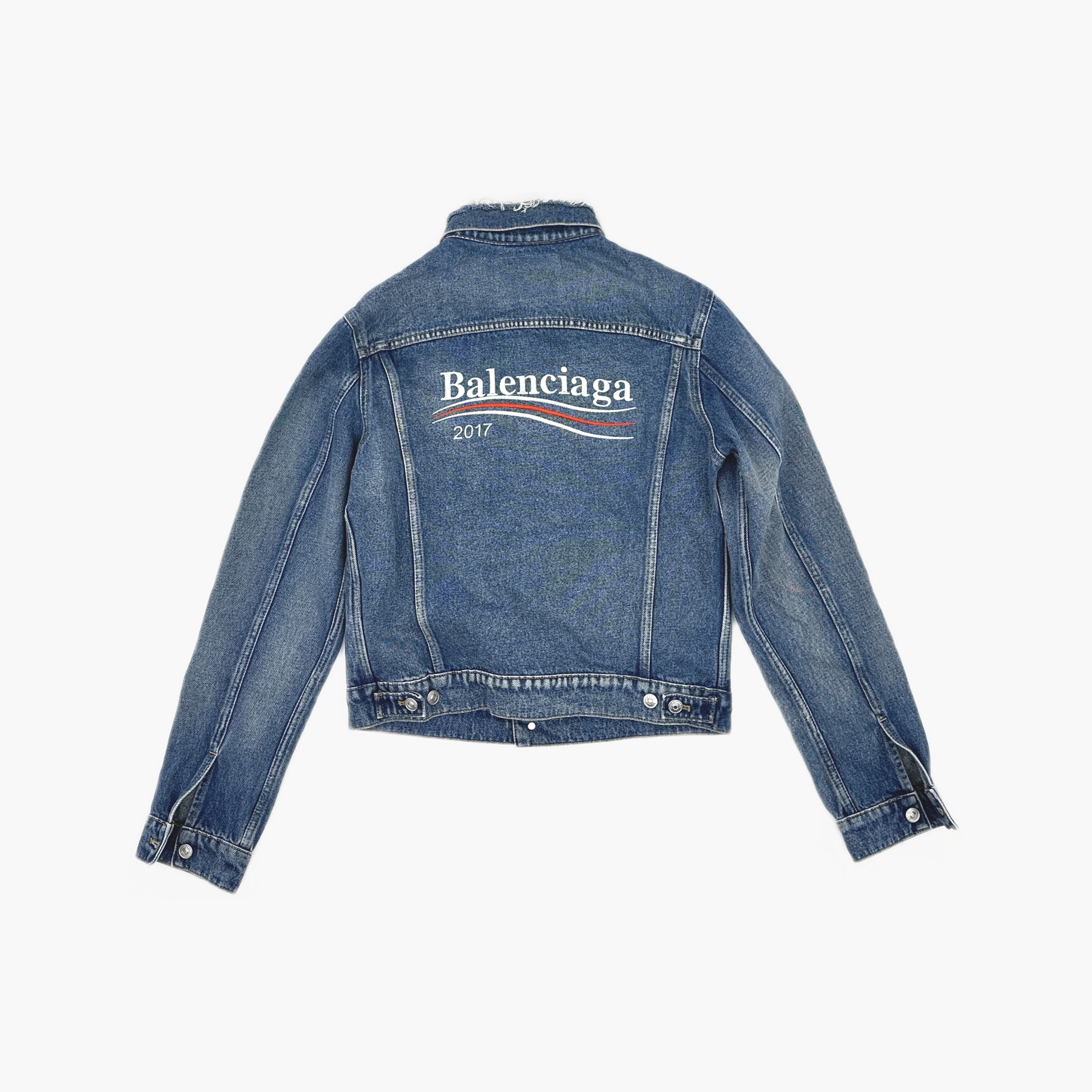 Balenciaga Balenciaga 2017 Logo Denim Jacket Size 46 Size US S / EU 44-46 / 1 - 2 Thumbnail