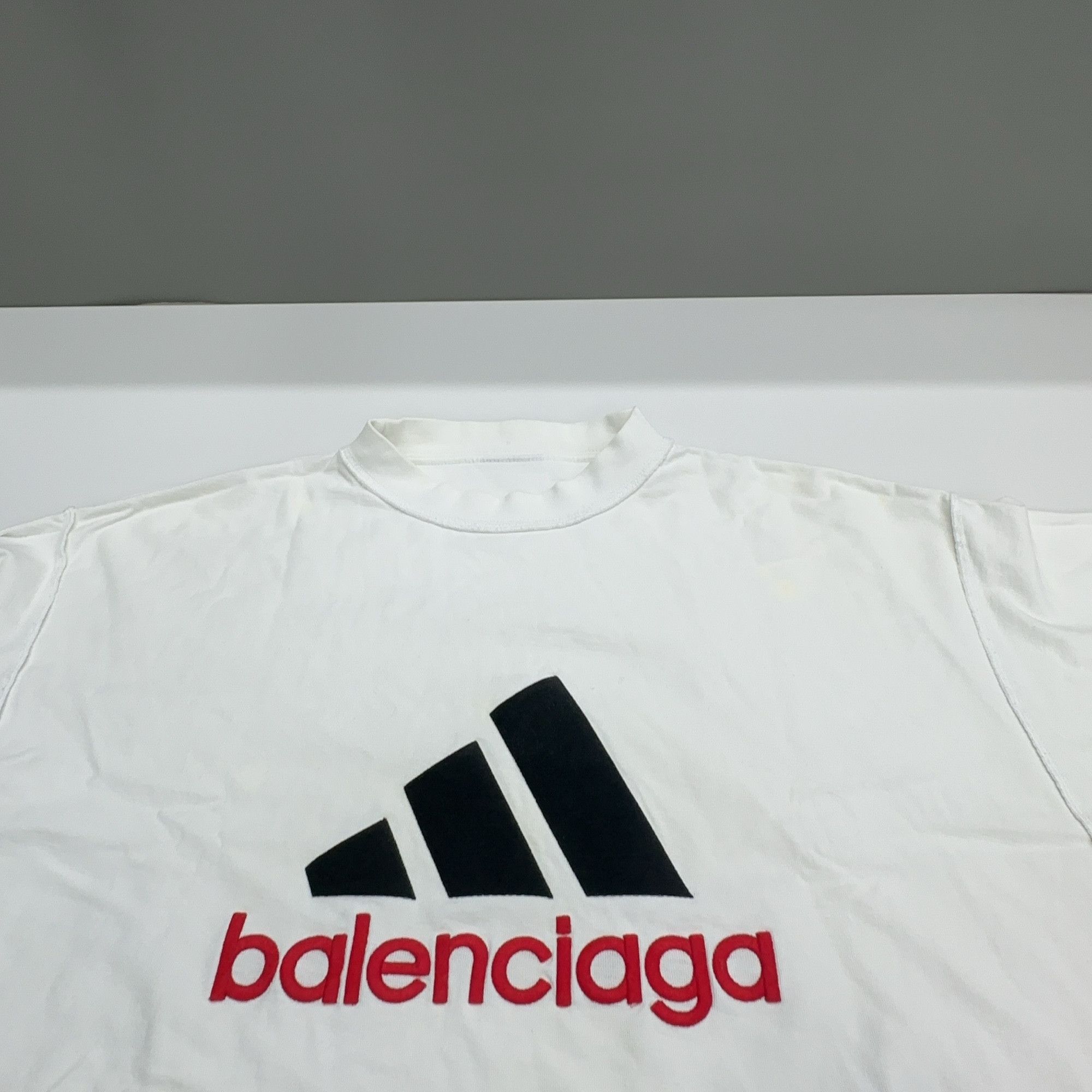 Adidas × Balenciaga Balenciaga x adidas Logo Embroidery T-Shirt Size L Size US L / EU 52-54 / 3 - 9 Thumbnail