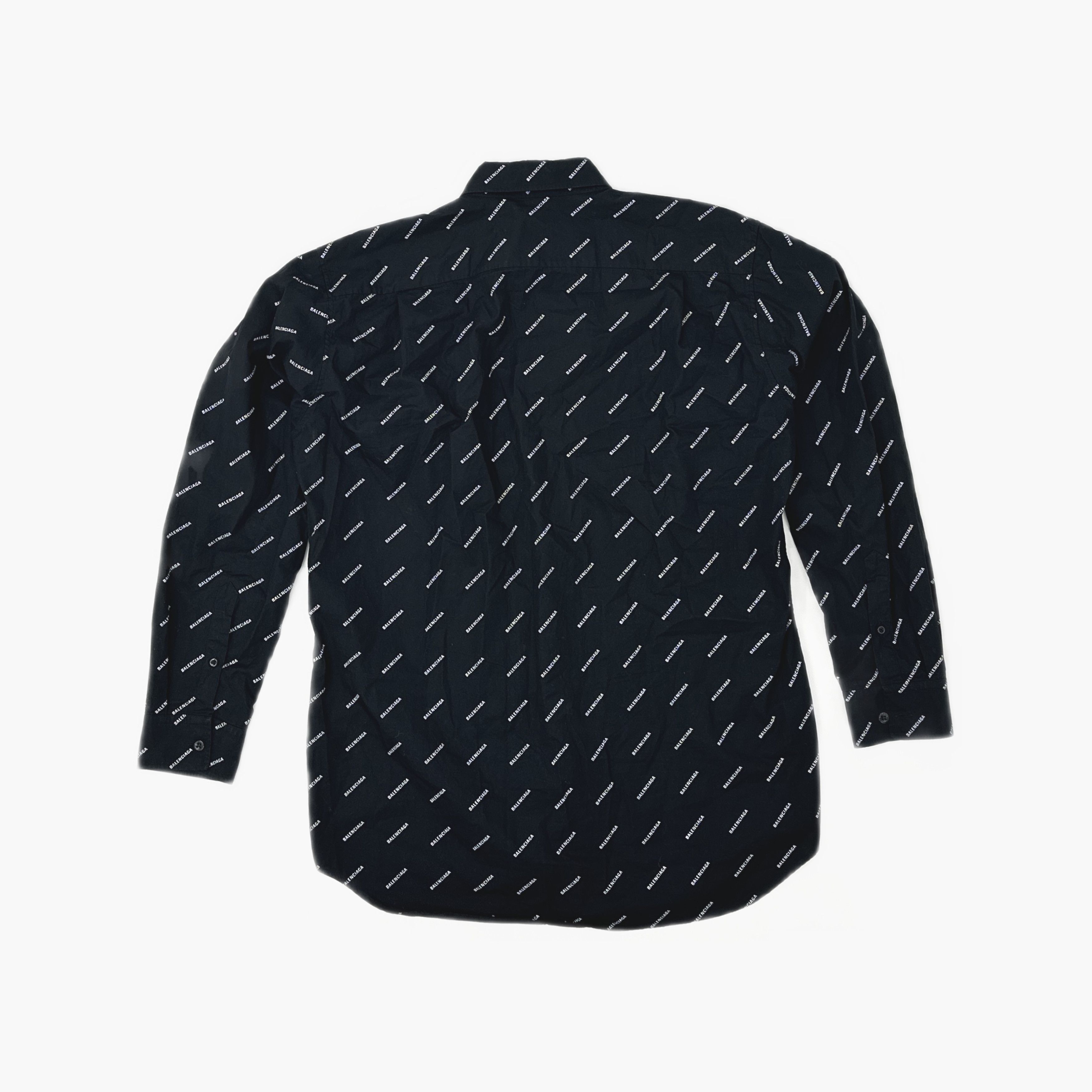 Balenciaga Balenciaga All-Over Logo Print Shirt Size S Size US S / EU 44-46 / 1 - 2 Thumbnail