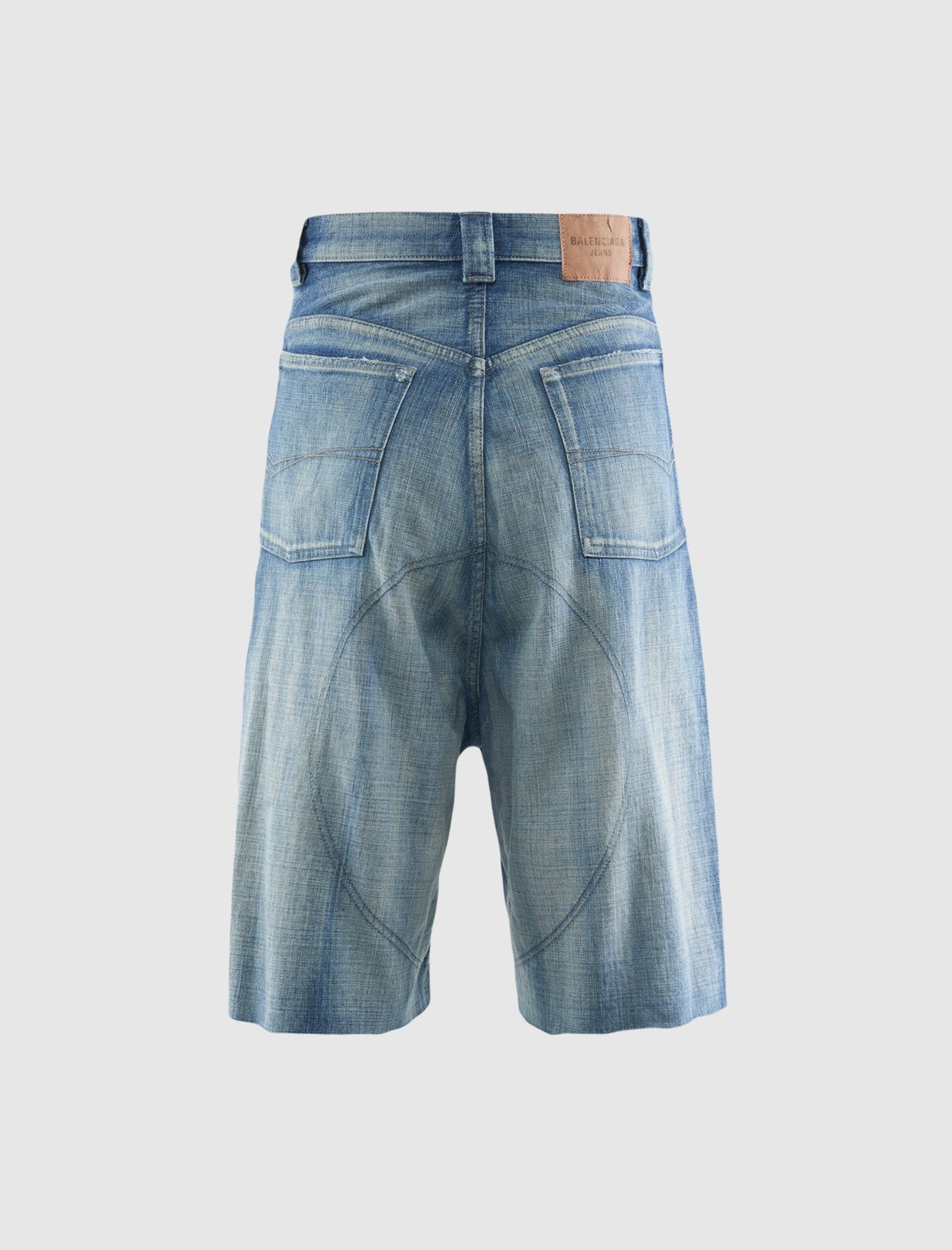 Balenciaga KNEE DART DENIM SHORTS Size US 34 / EU 50 - 4 Thumbnail