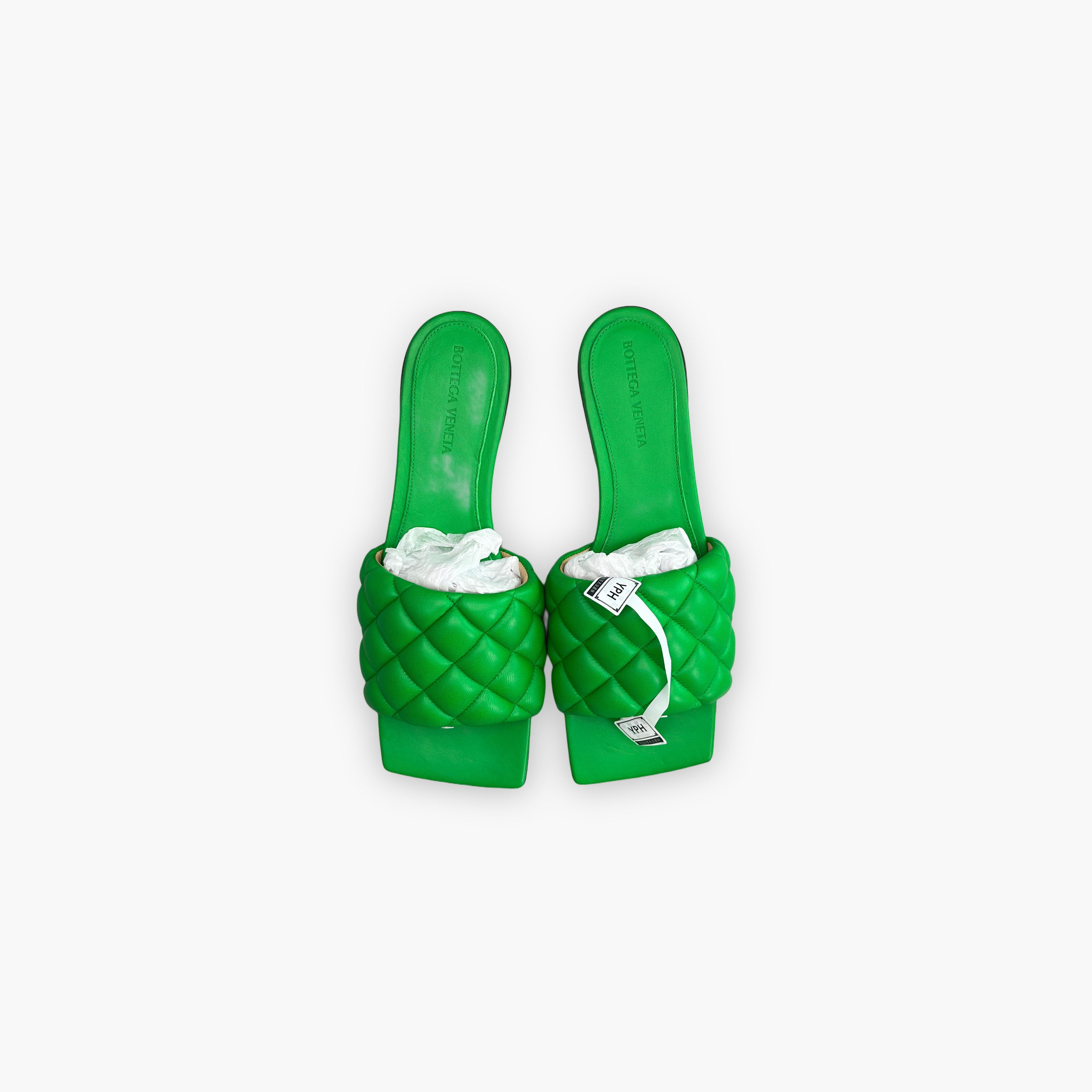 Bottega Veneta Bottega Veneta Green Padded Leather Sandals Size 38 Size US 8 / IT 38 - 9 Thumbnail