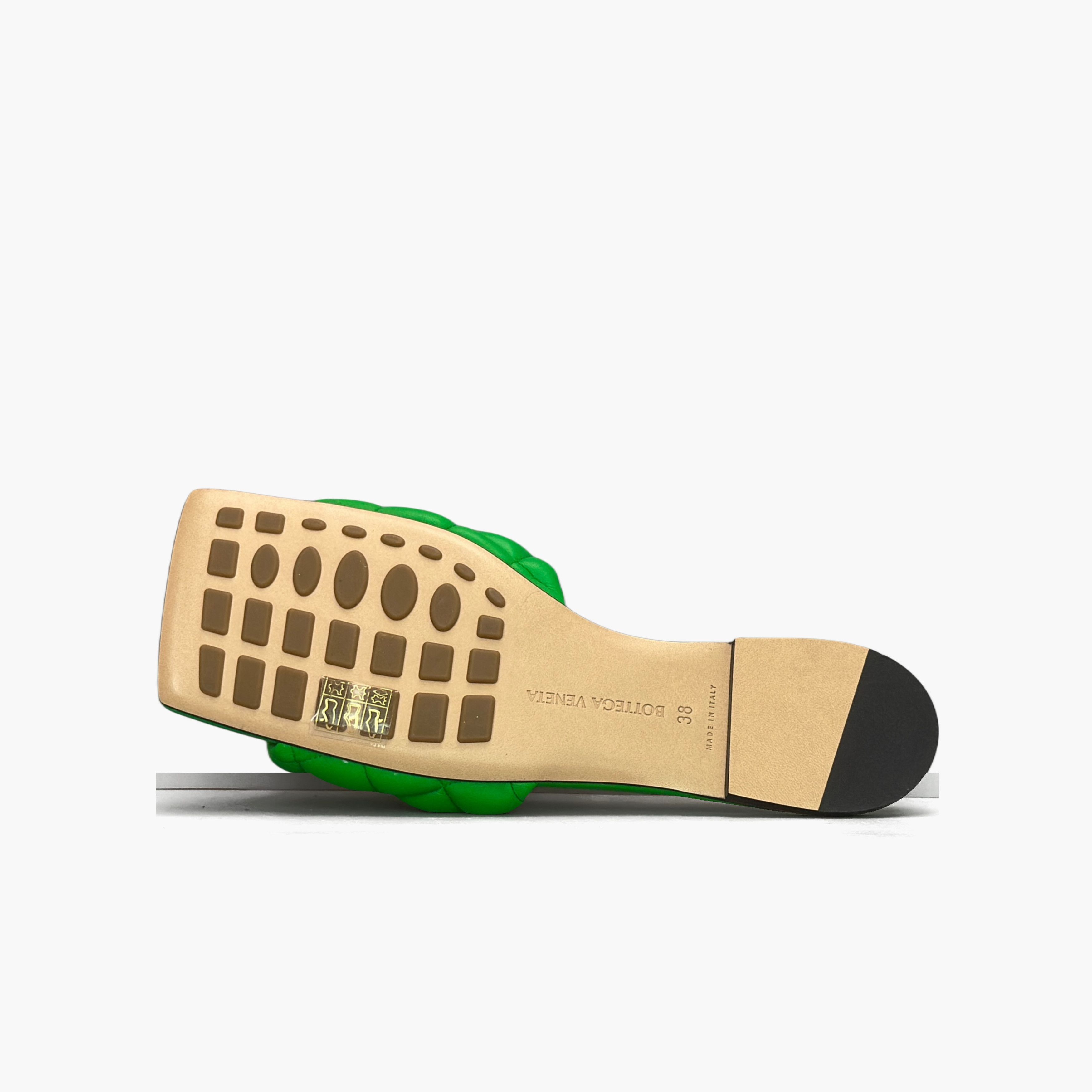 Bottega Veneta Bottega Veneta Green Padded Leather Sandals Size 38 Size US 8 / IT 38 - 8 Thumbnail