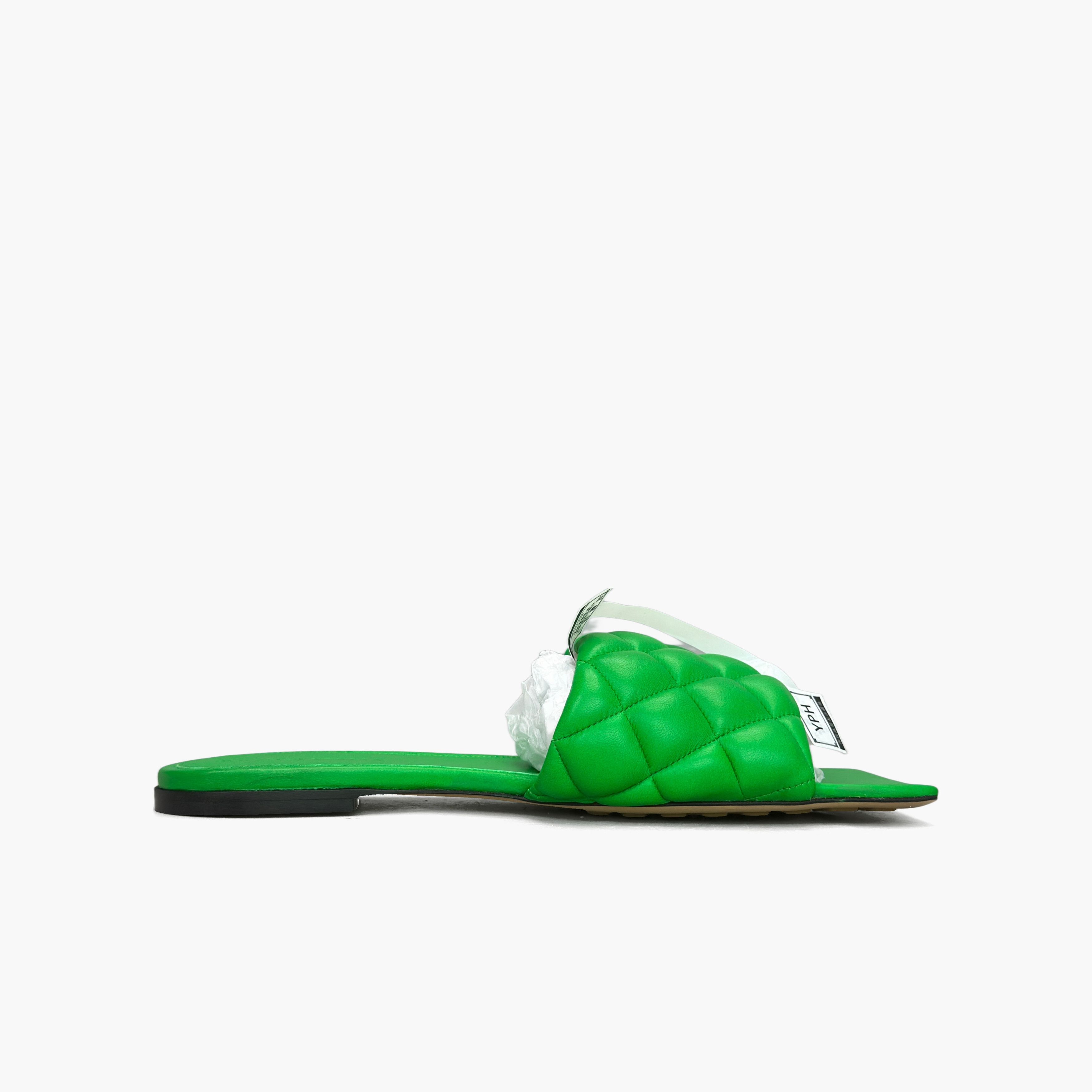 Bottega Veneta Bottega Veneta Green Padded Leather Sandals Size 38 Size US 8 / IT 38 - 2 Thumbnail