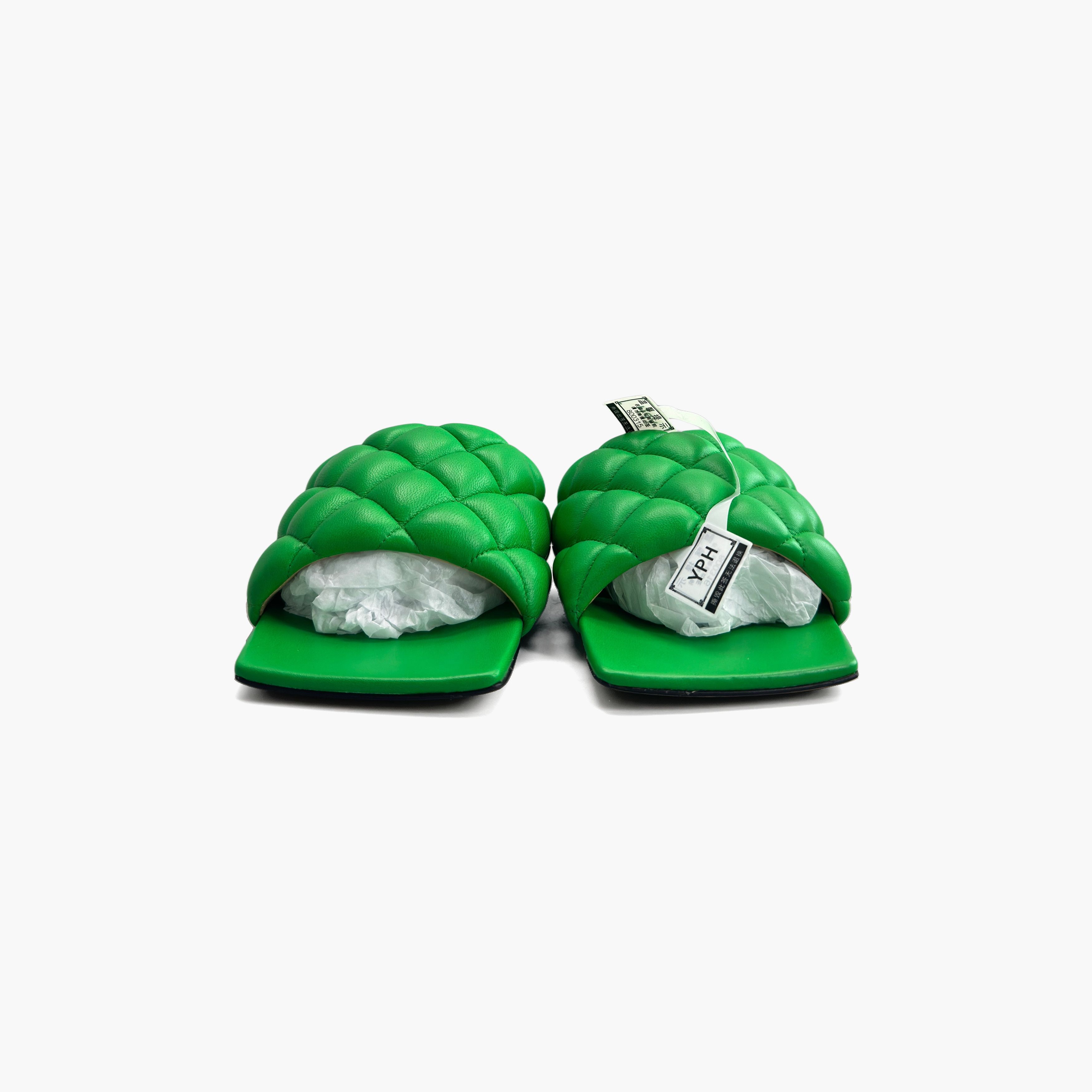 Bottega Veneta Bottega Veneta Green Padded Leather Sandals Size 38 Size US 8 / IT 38 - 5 Thumbnail