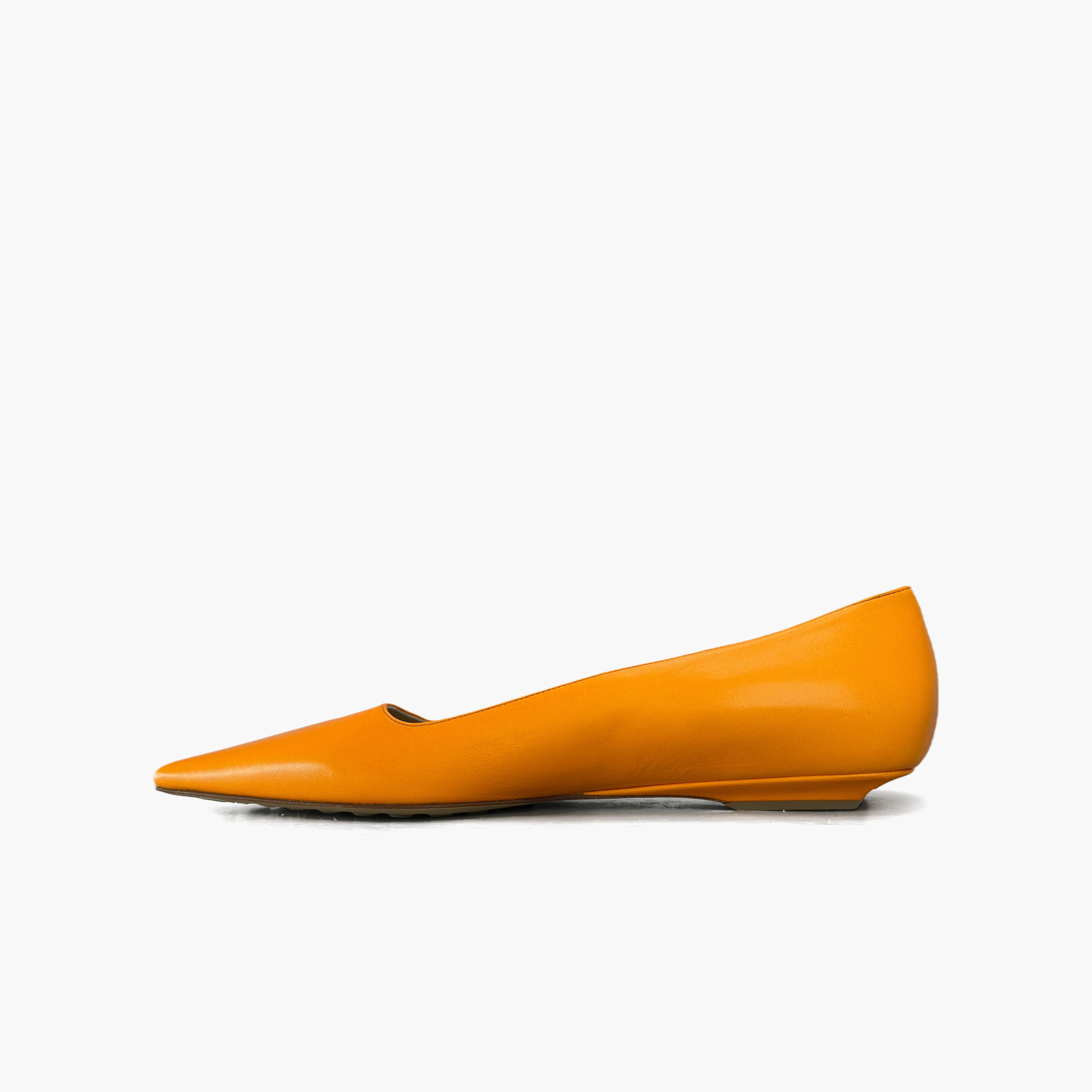 Bottega Veneta Bottega Veneta Orange Pointed Leather Flats Size 38 Size US 8 / IT 38 - 3 Thumbnail