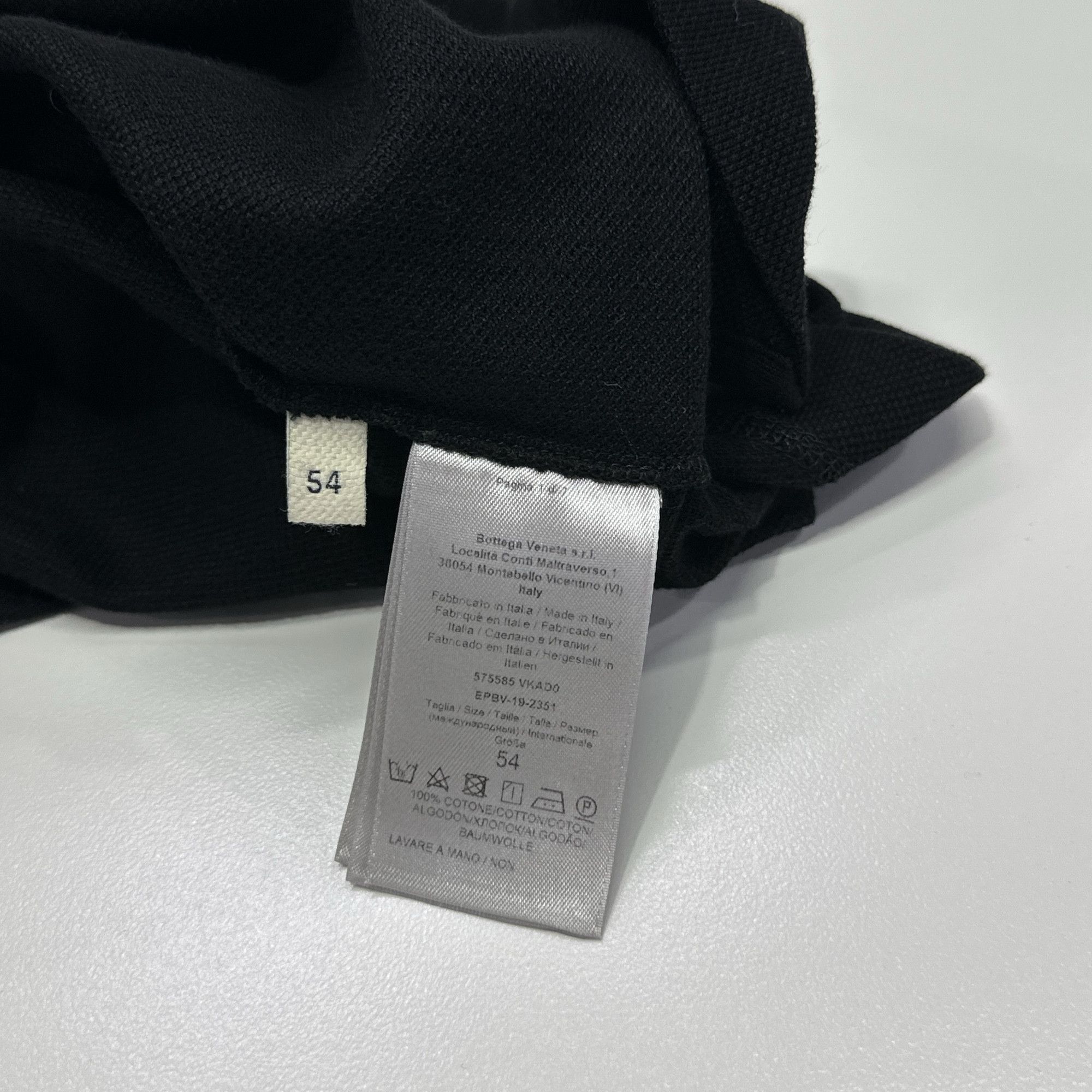 Bottega Veneta Bottega Veneta Black Cotton Polo Shirt Size L Size US L / EU 52-54 / 3 - 4 Thumbnail