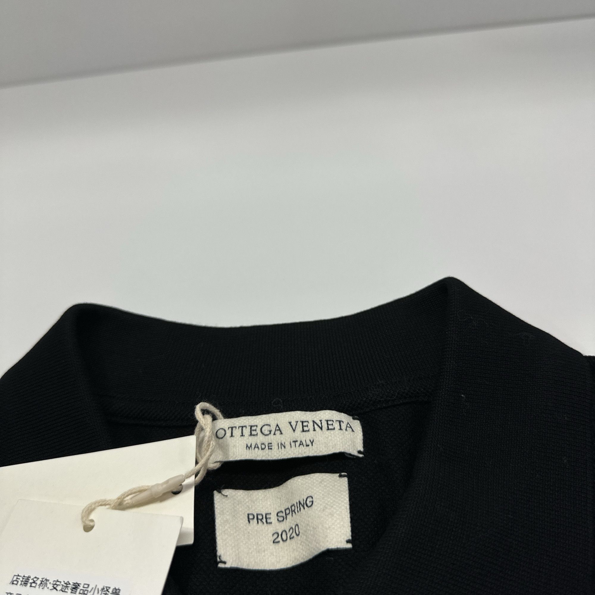 Bottega Veneta Bottega Veneta Black Cotton Polo Shirt Size L Size US L / EU 52-54 / 3 - 3 Thumbnail