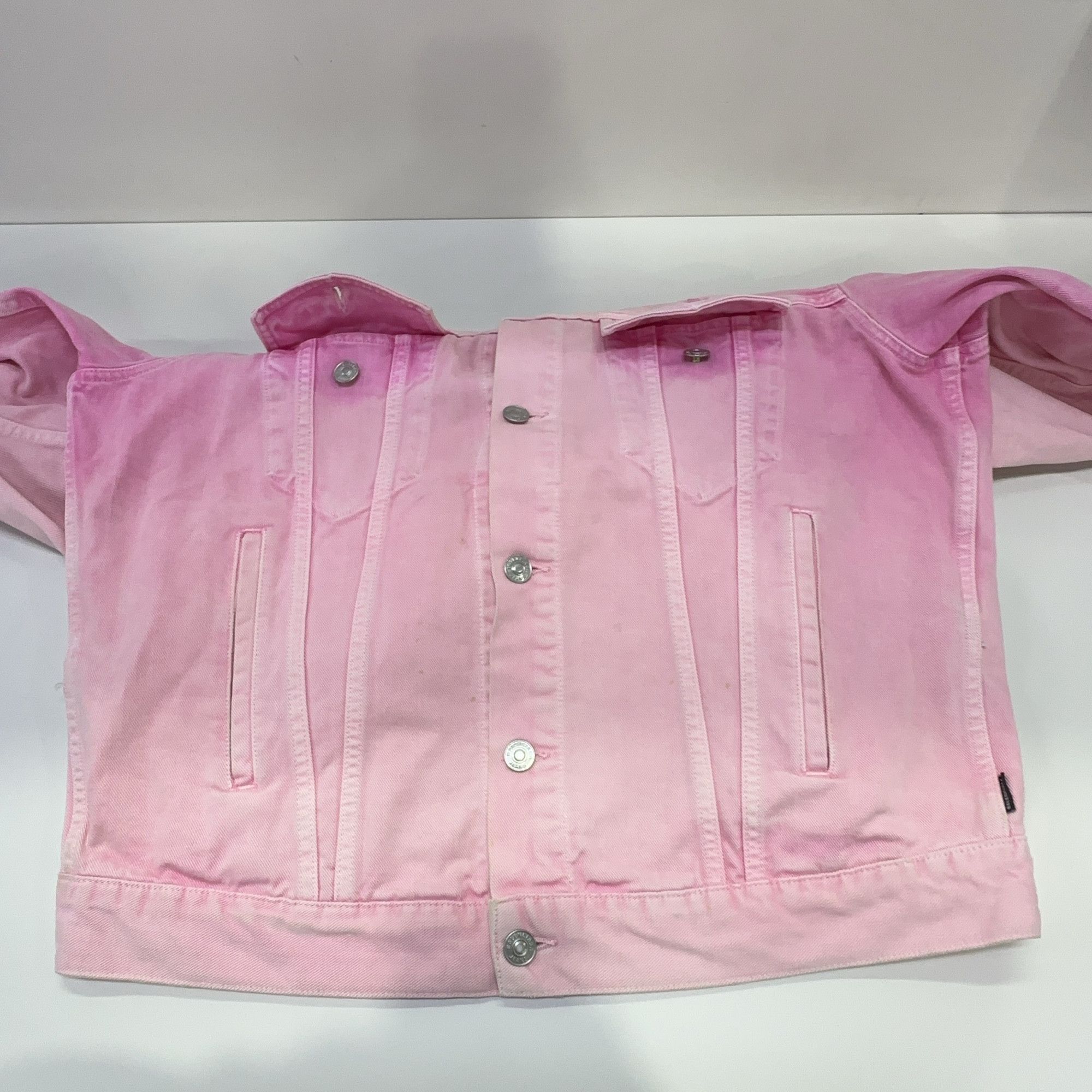 Balenciaga Balenciaga Pink Logo Denim Jacket Size 34 Size XXS / US 00 / IT 34 - 8 Thumbnail
