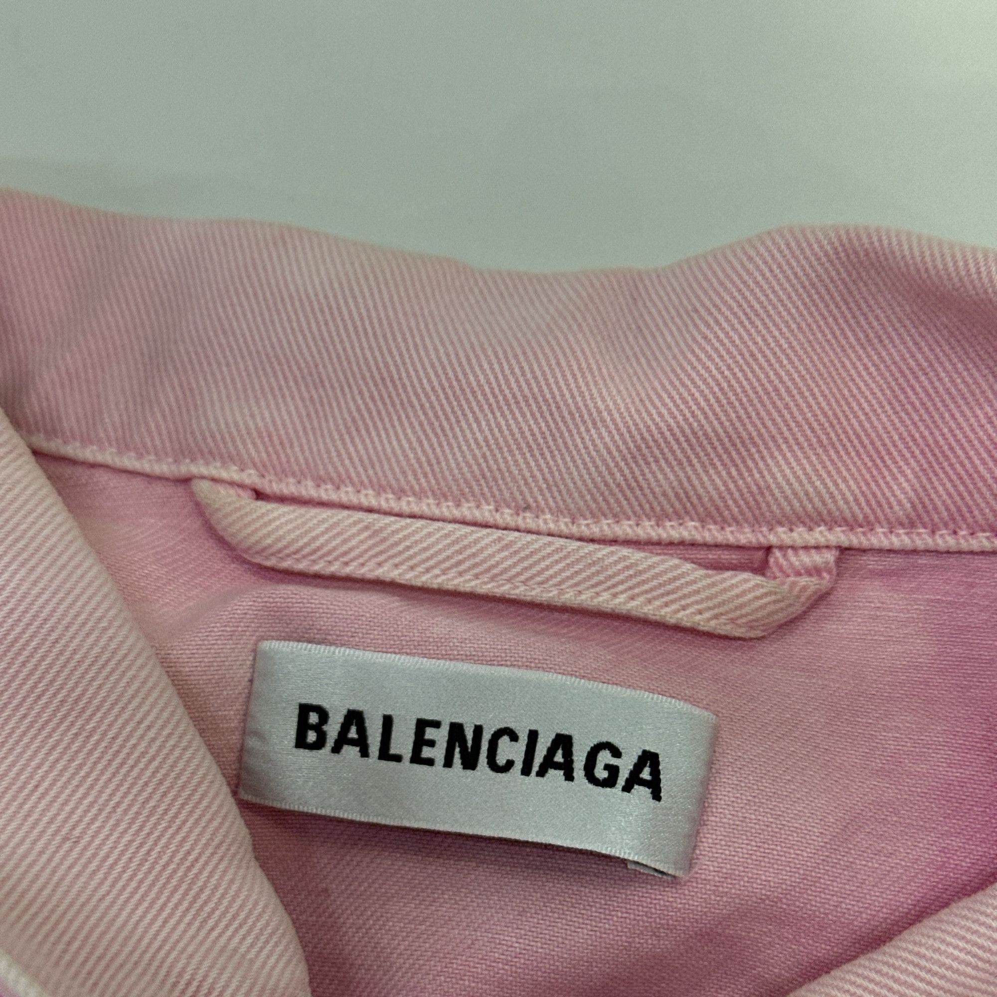Balenciaga Balenciaga Pink Logo Denim Jacket Size 34 Size XXS / US 00 / IT 34 - 5 Thumbnail