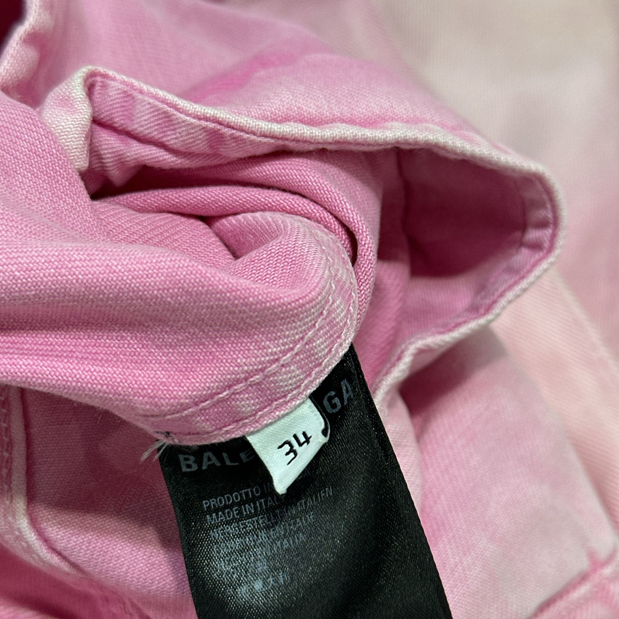 Balenciaga Balenciaga Pink Logo Denim Jacket Size 34 Size XXS / US 00 / IT 34 - 4 Thumbnail